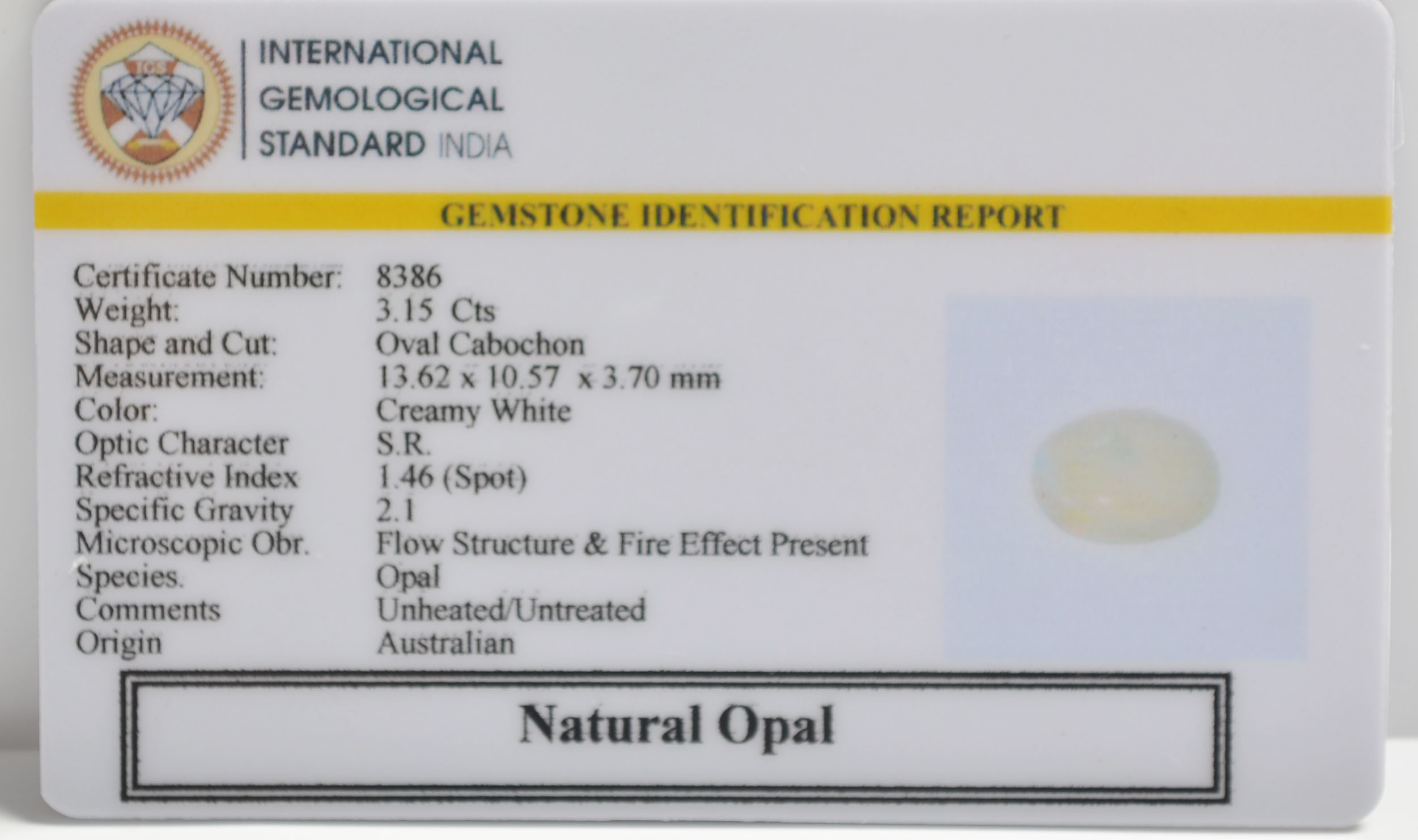 OPL9593 2 OPAL 3.15 Ct.