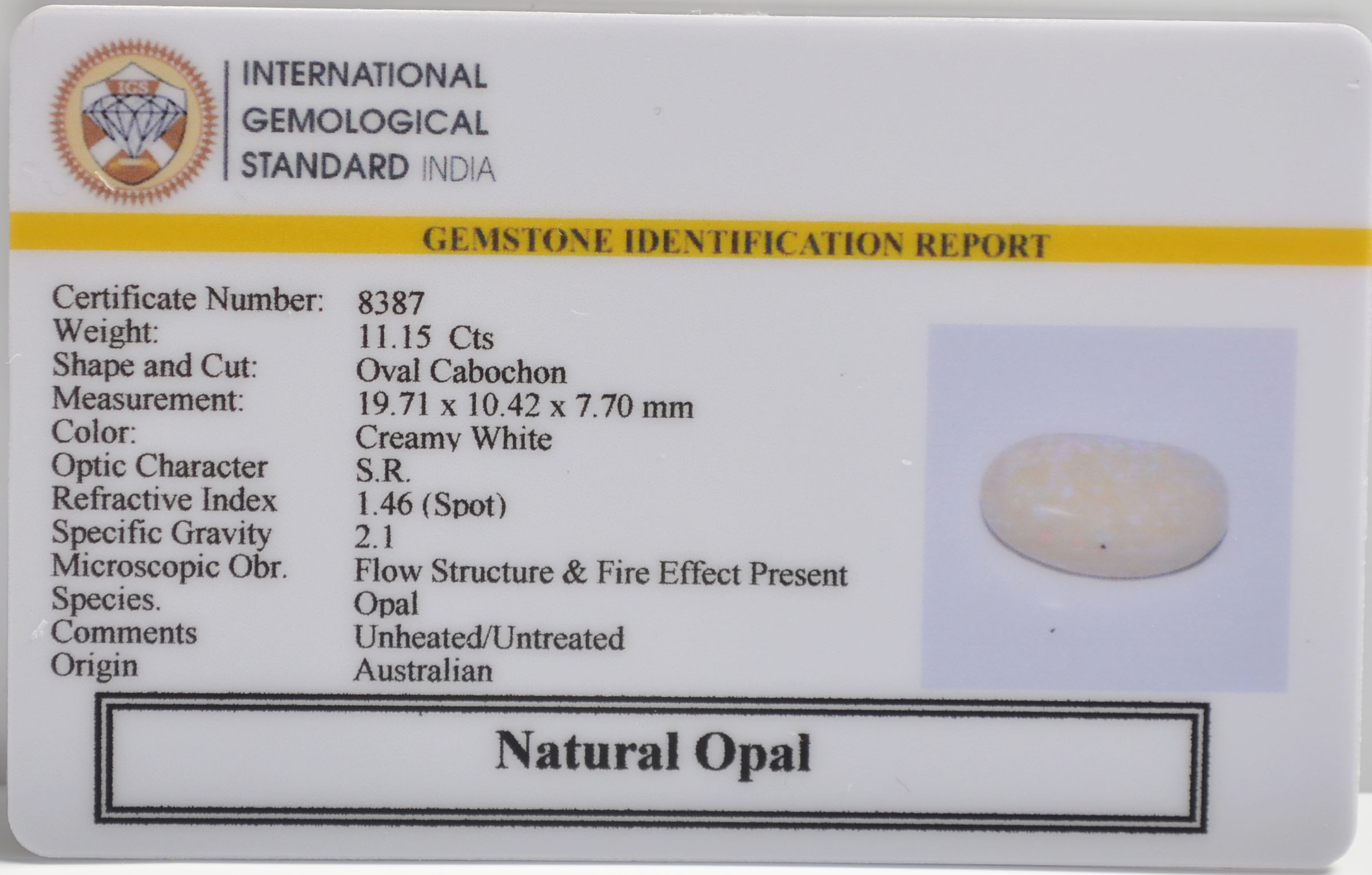 OPL9594 2 OPAL 11.15 Ct.
