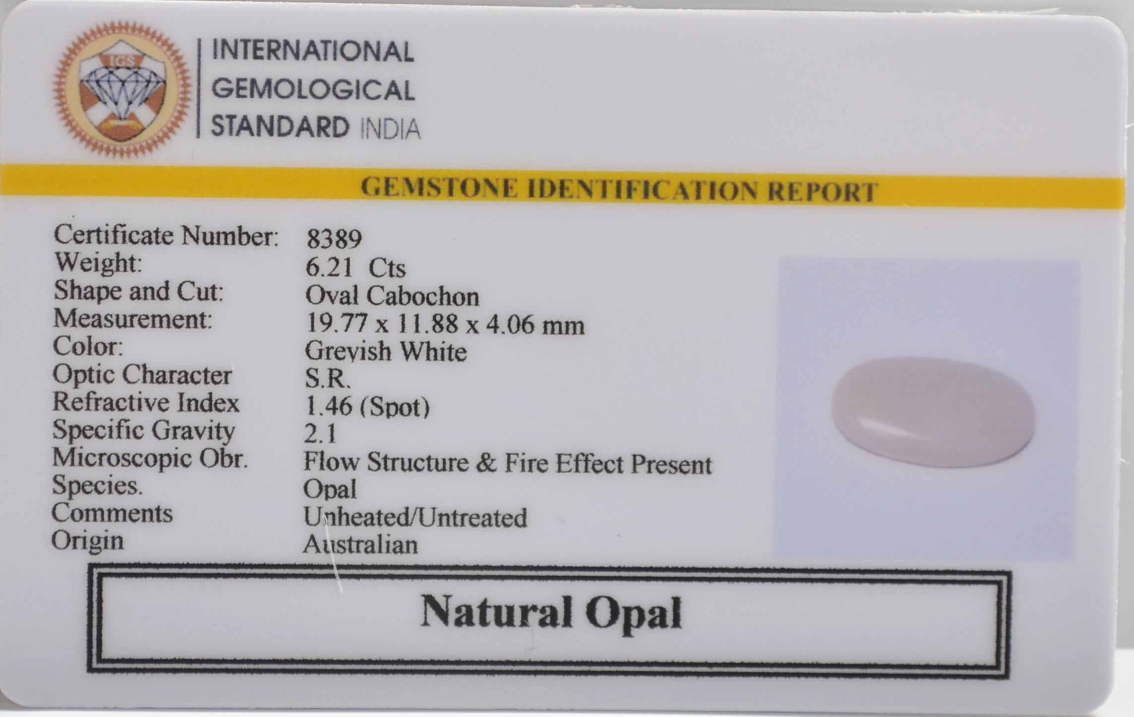 OPL9596 2 OPAL 6.21 Ct.