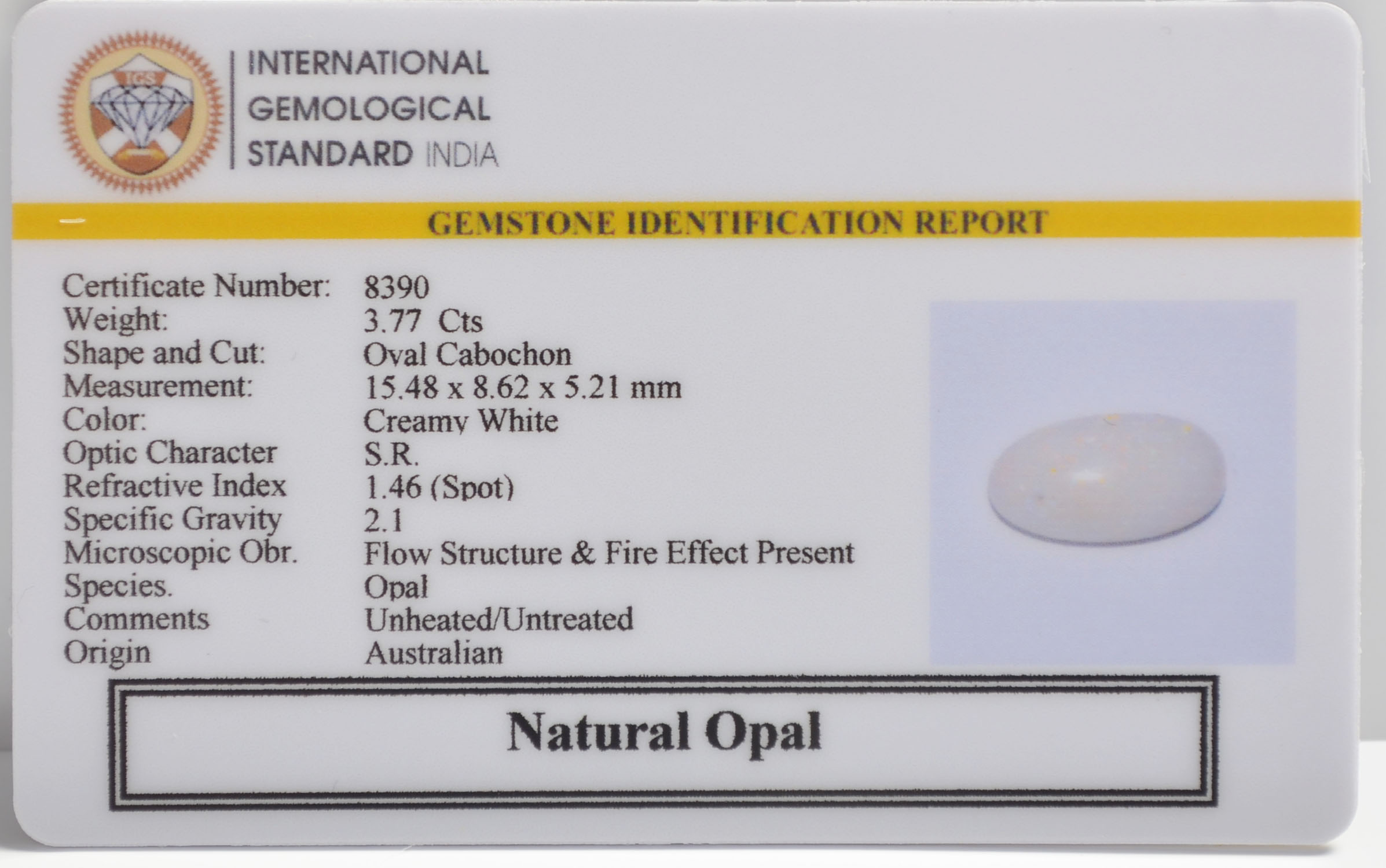 OPL9597 2 OPAL 3.77 Ct.