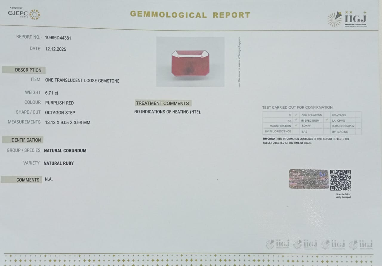 RUBG8310 2 RUBY 6.71 Ct.