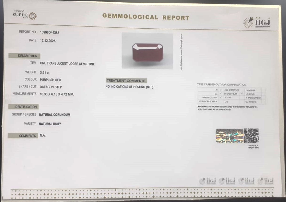 RUBG8313 2 RUBY 3.91 Ct.