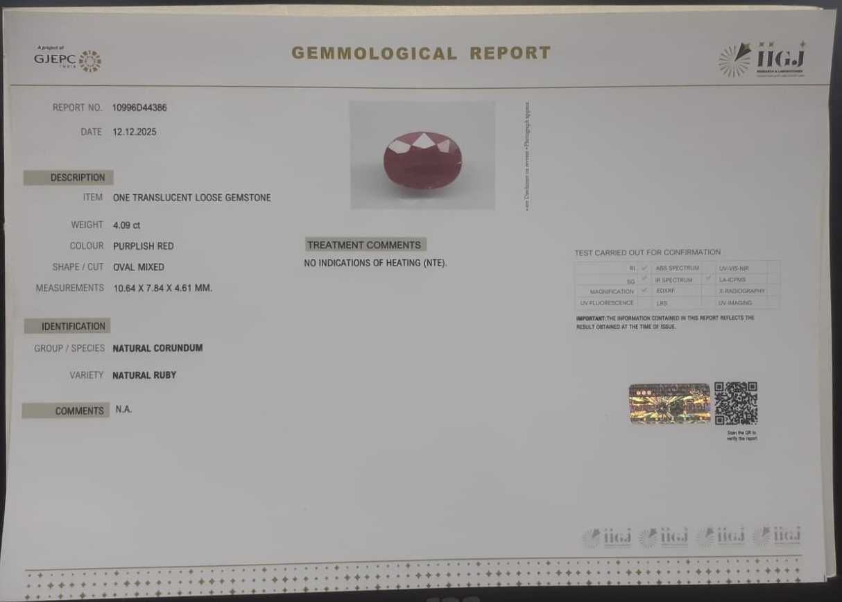 RUBY 4.09 Ct. 3 RUBG8314 2 RUBY 4.09 Ct.