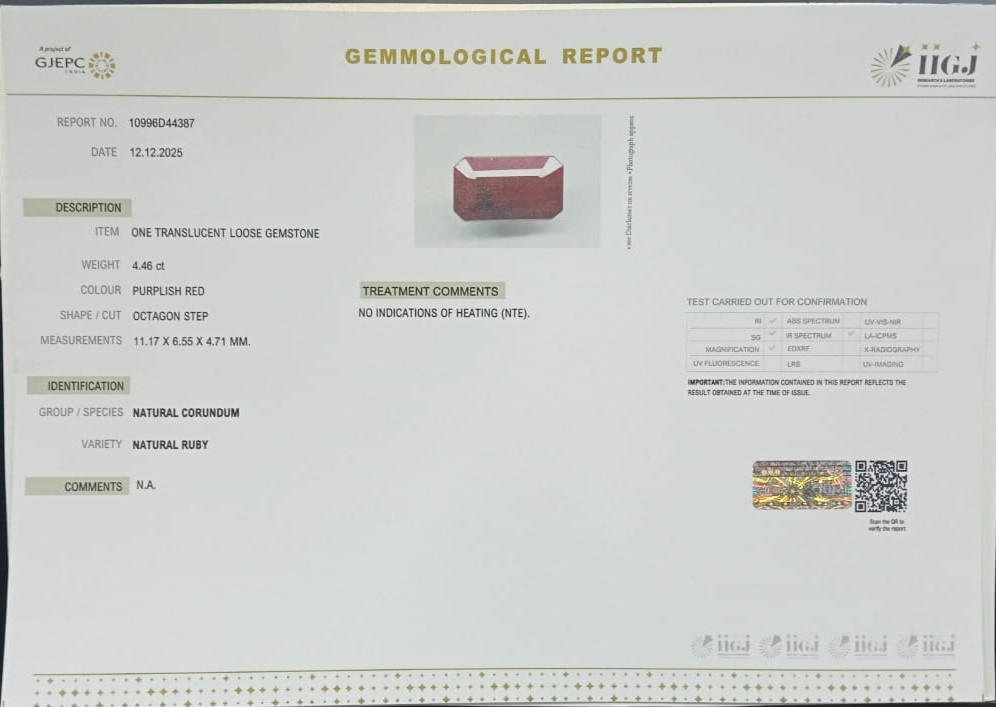 RUBG8315 2 RUBY 4.46 Ct.