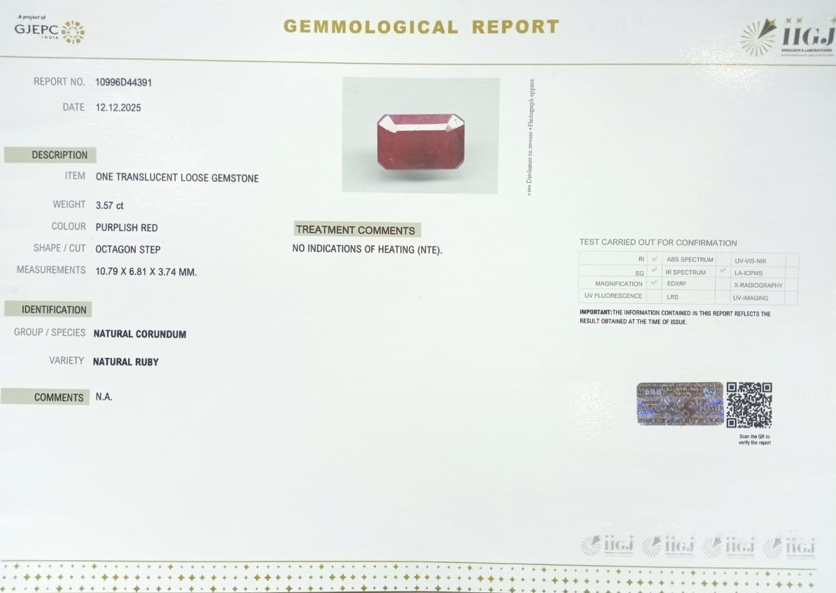 RUBG8317 2 RUBY 3.57 Ct.