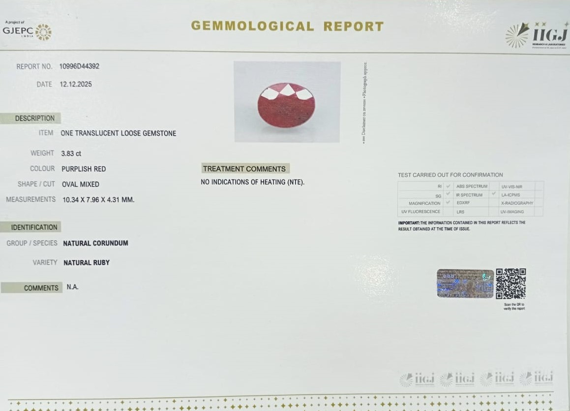 RUBG8318 2 RUBY 3.83 Ct.