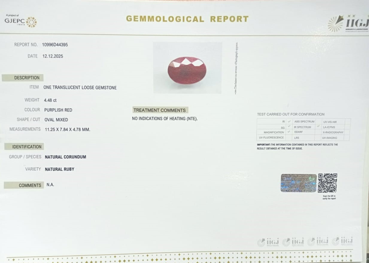 RUBG8321 2 RUBY 4.48 Ct.