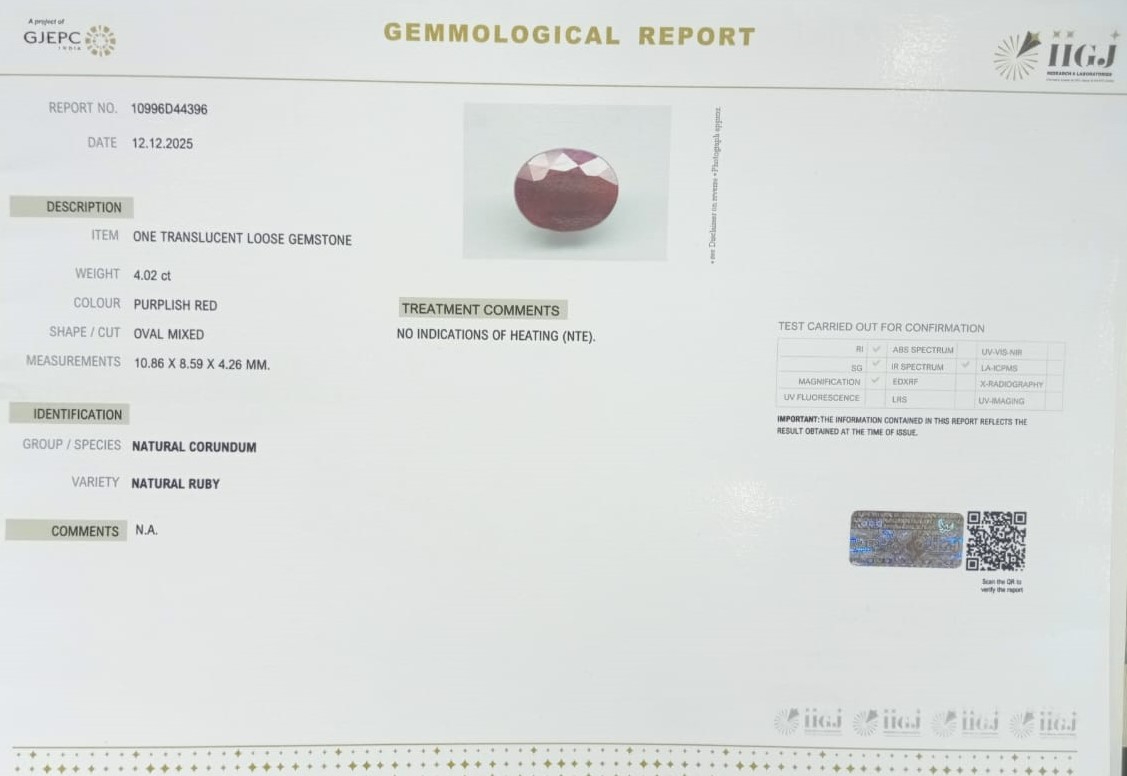 RUBG8322 2 RUBY 4.02 Ct.