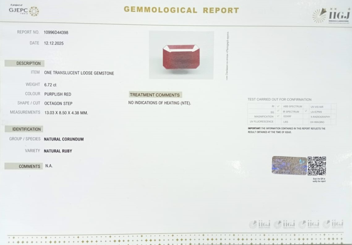 RUBG8324 2 RUBY 6.72 Ct.
