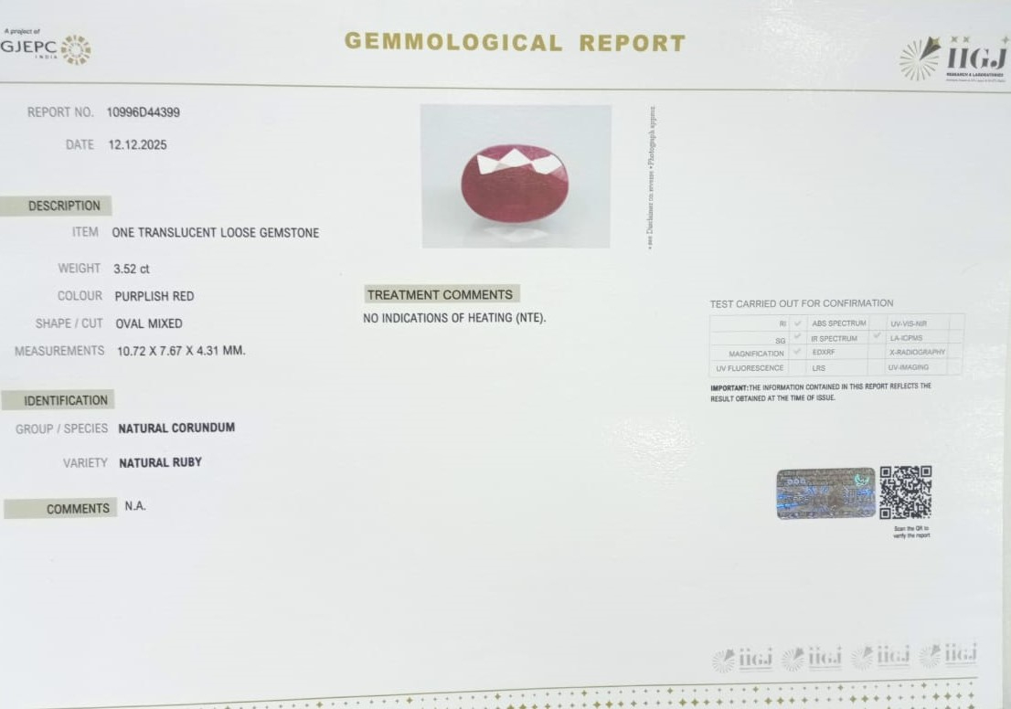 RUBG8325 2 RUBY 3.52 Ct.