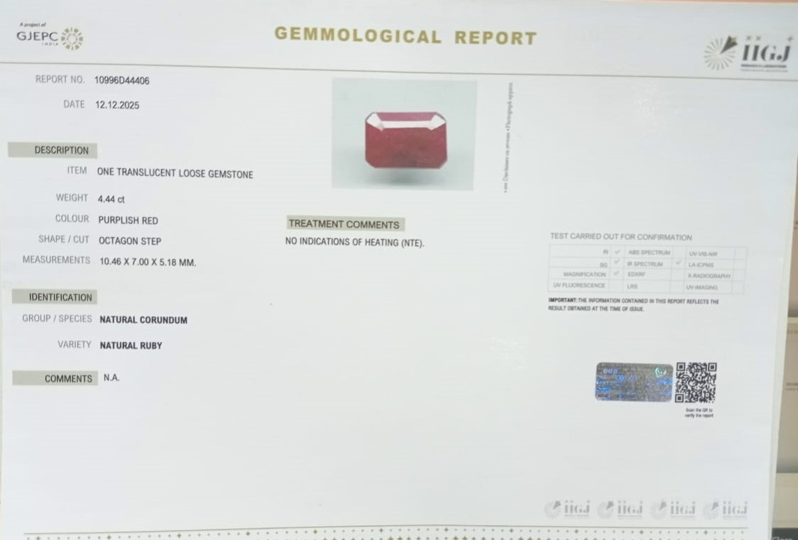 RUBG8330 2 RUBY 4.44 Ct.