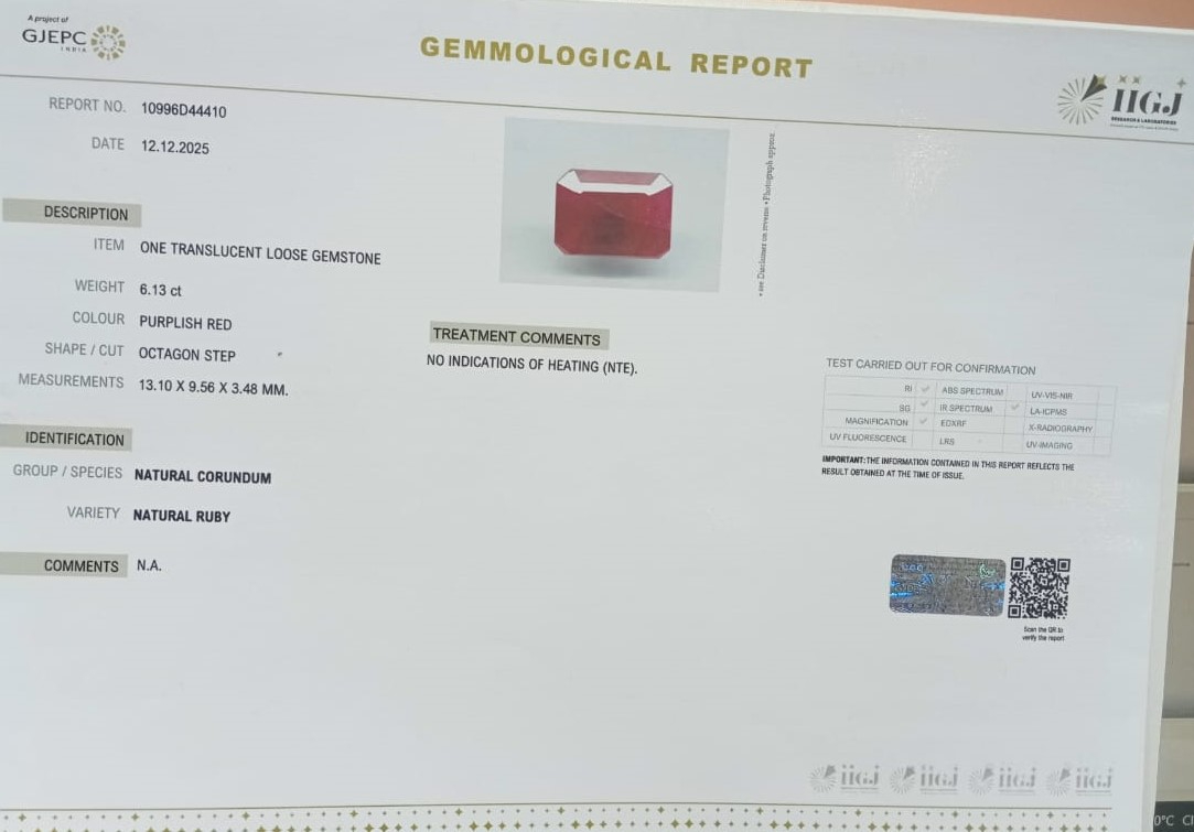 RUBG8333 2 RUBY 6.13 Ct.