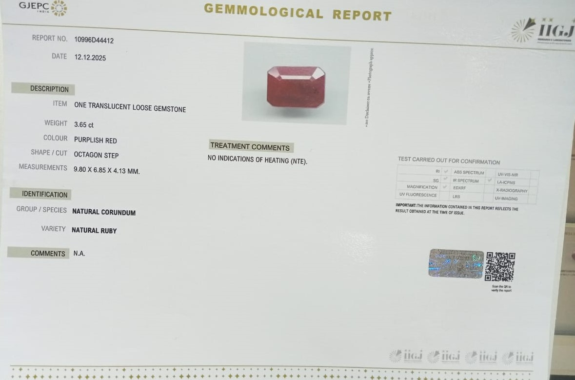 RUBG8334 2 RUBY 3.65 Ct.