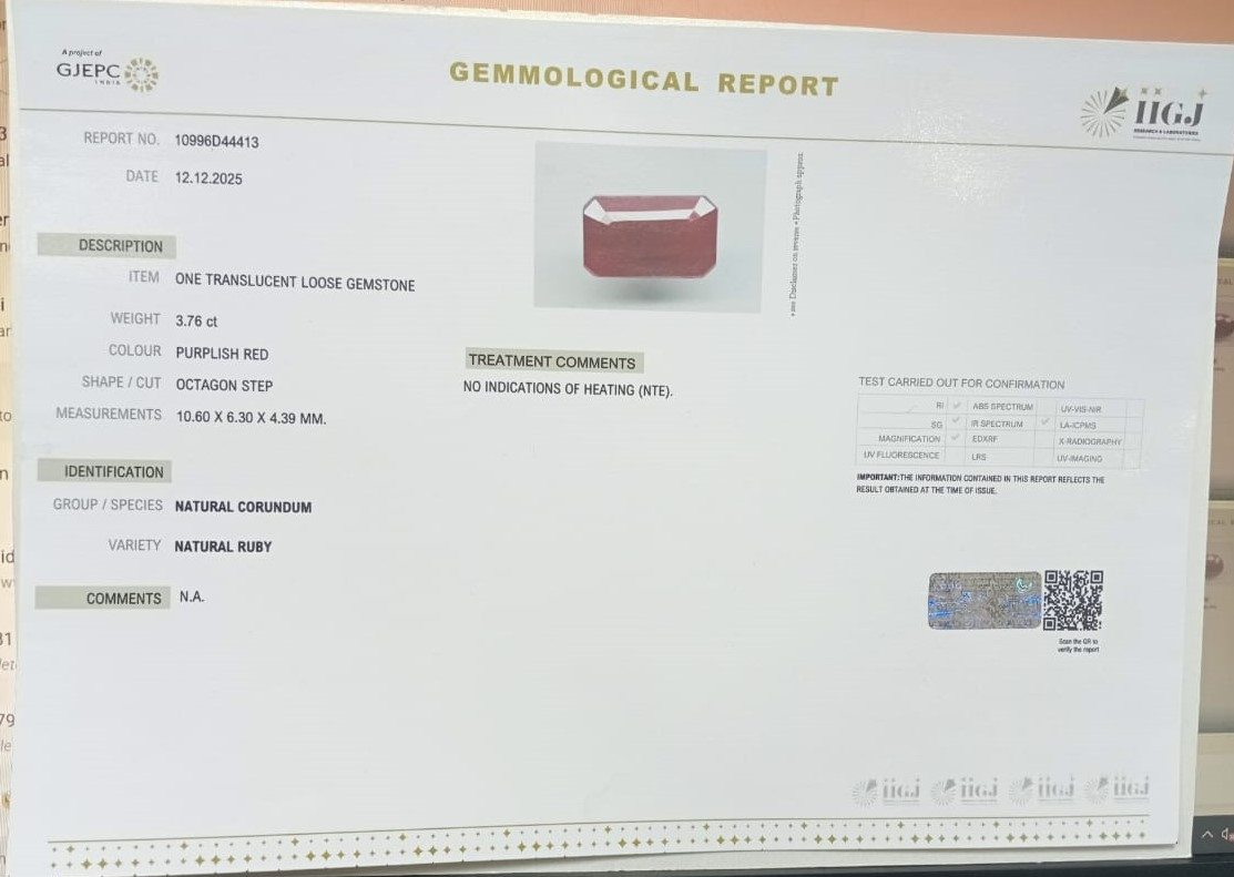 RUBG8335 2 RUBY 3.76 Ct.