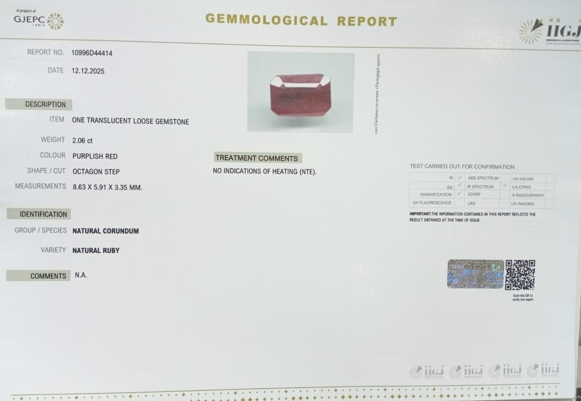 RUBG8336 2 RUBY 2.06 Ct.