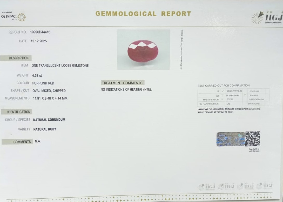 RUBG8338 2 RUBY 4.53 Ct.