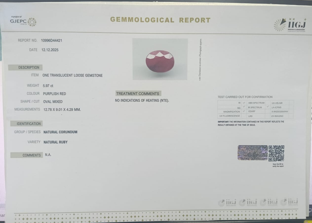 RUBY 5.97 Ct. 3 RUBG8342 2 RUBY 5.97 Ct.