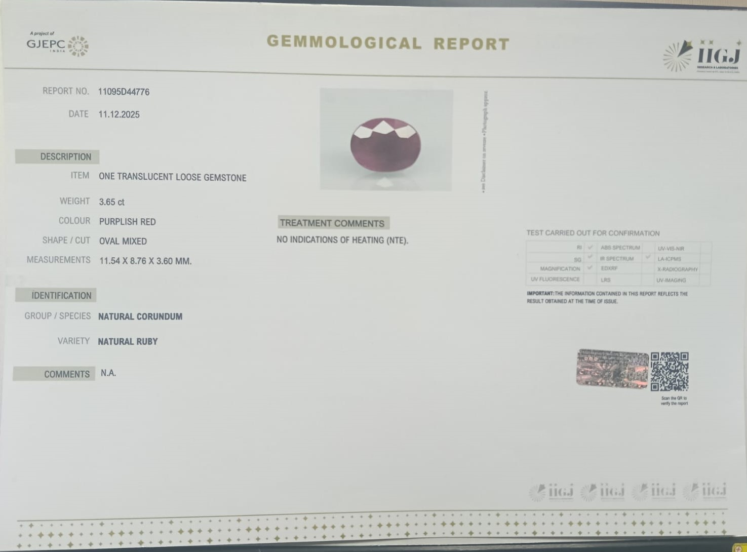 RUBG8350 2 RUBY 3.65 Ct.