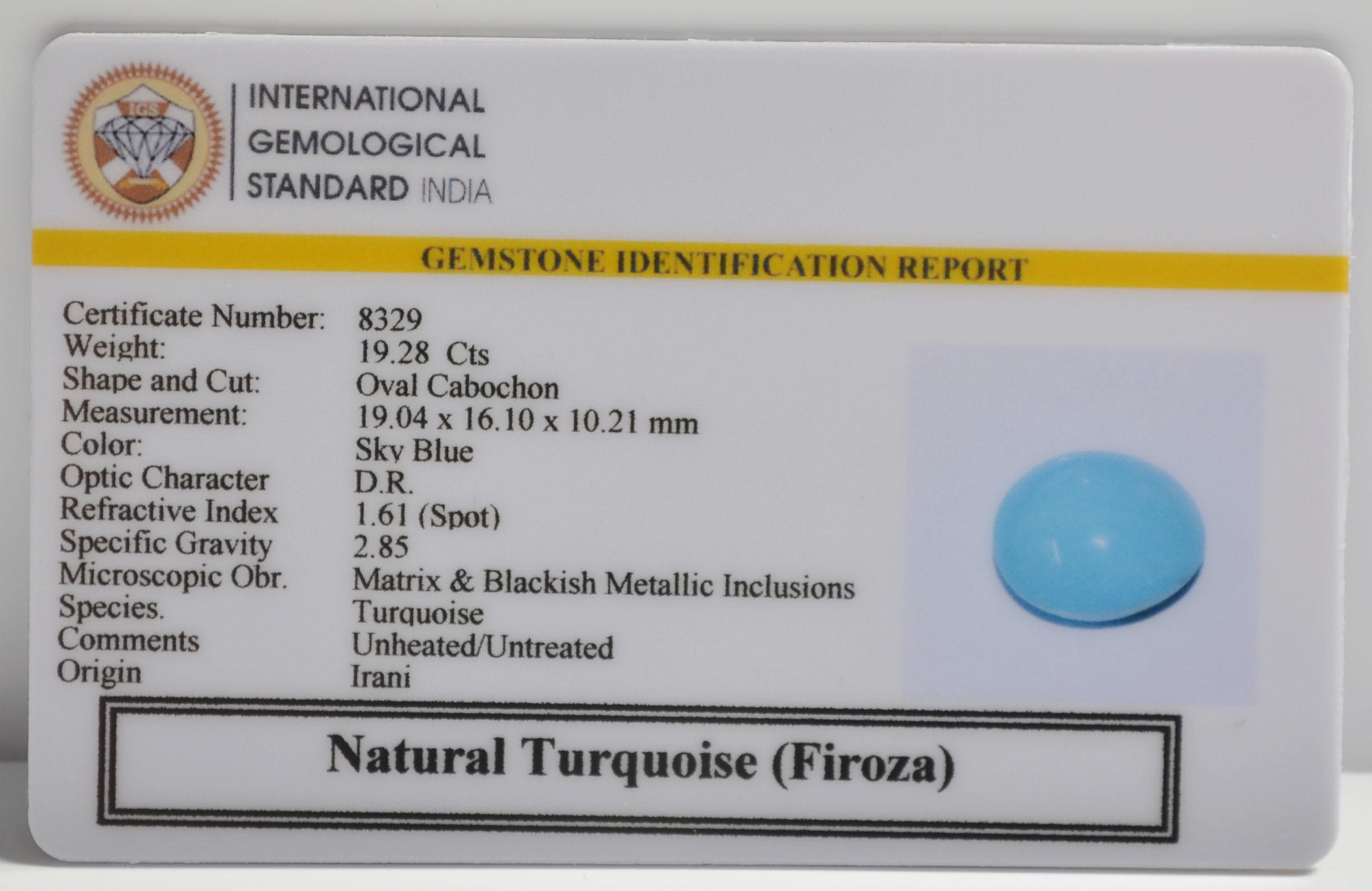 TURQUOISE 19.28 Ct. 3 TUR2896 2 TURQUOISE 19.28 Ct.