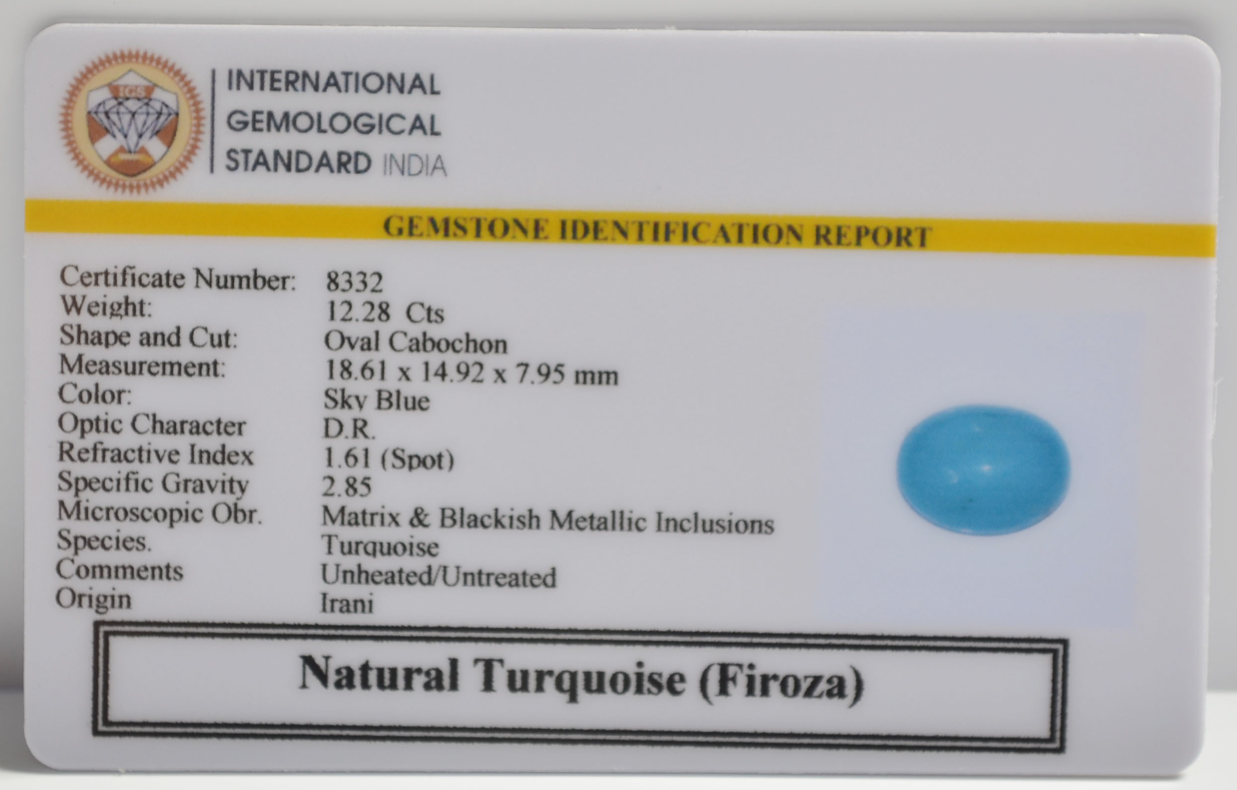 TUR2898 2 TURQUOISE 12.28 Ct.