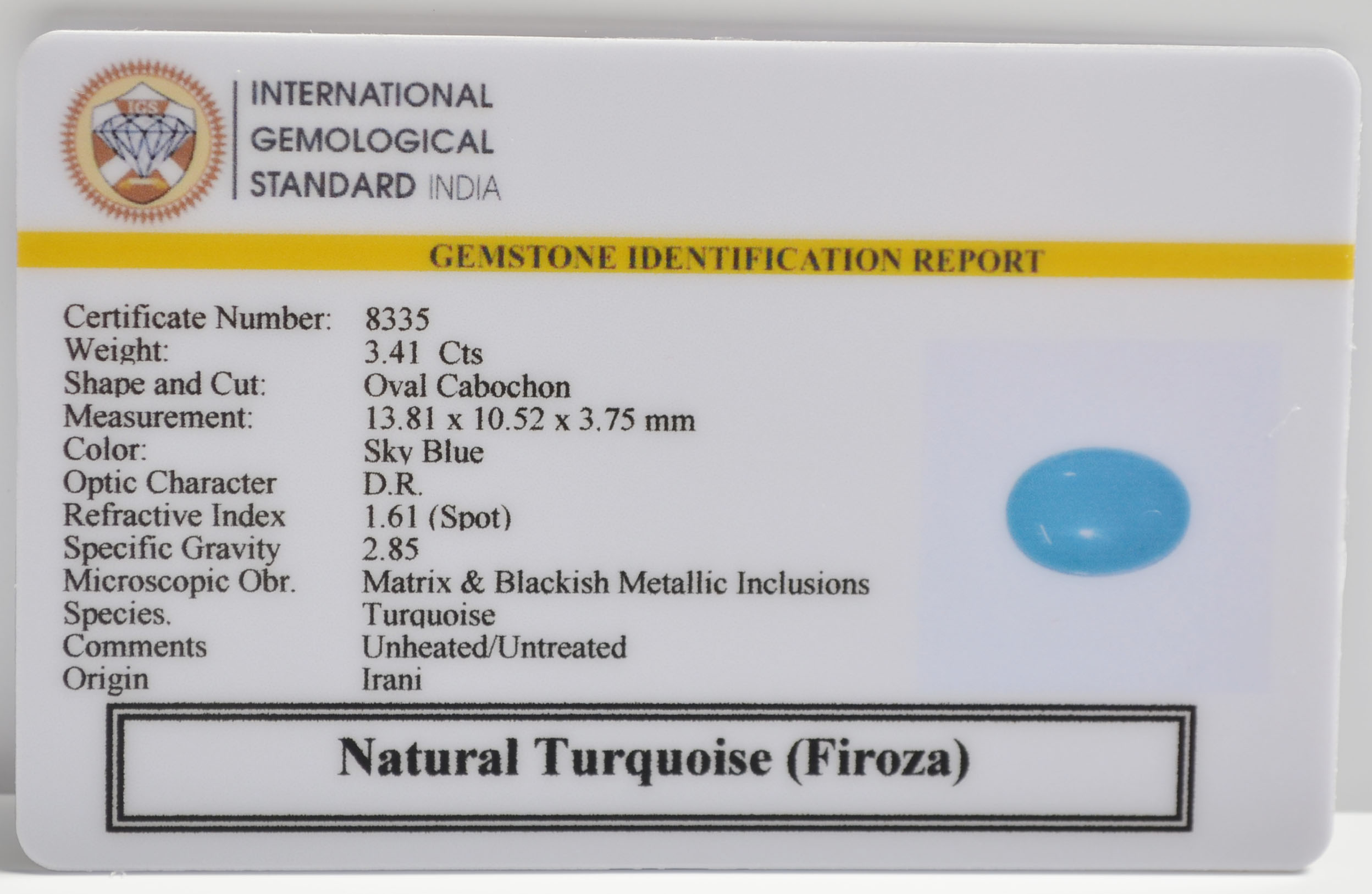 TUR2900 2 TURQUOISE 3.41 Ct.