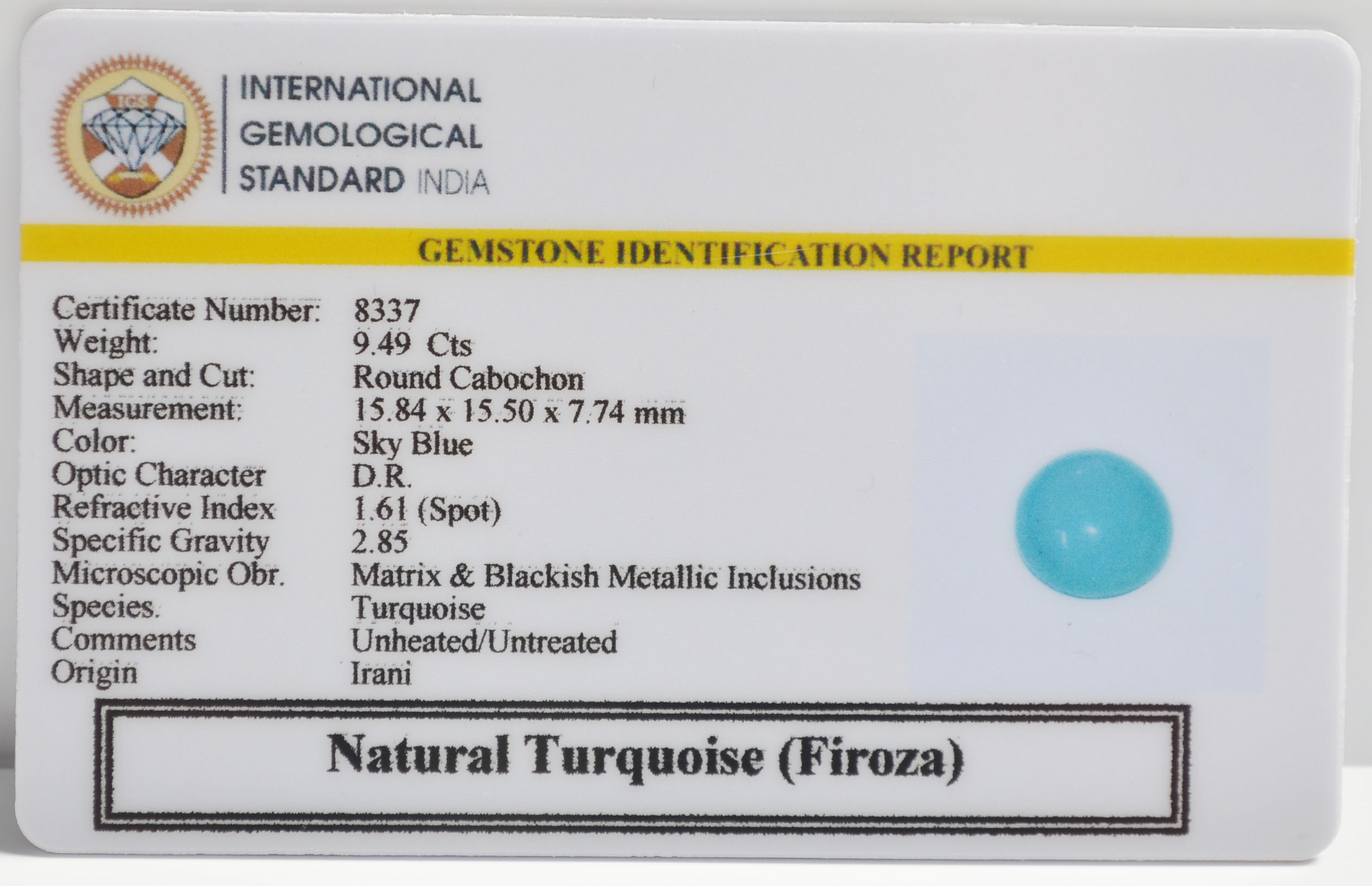 TUR2902 2 TURQUOISE 9.49 Ct.