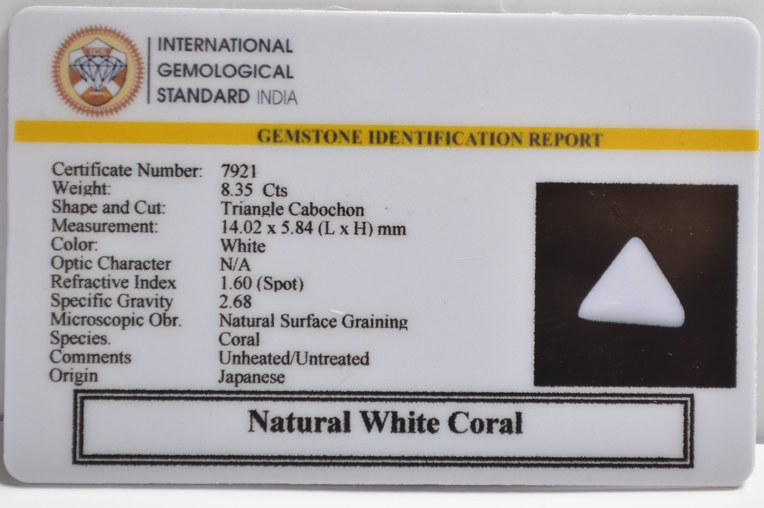 WC400 2 WHITE CORAL 8.35 Ct.
