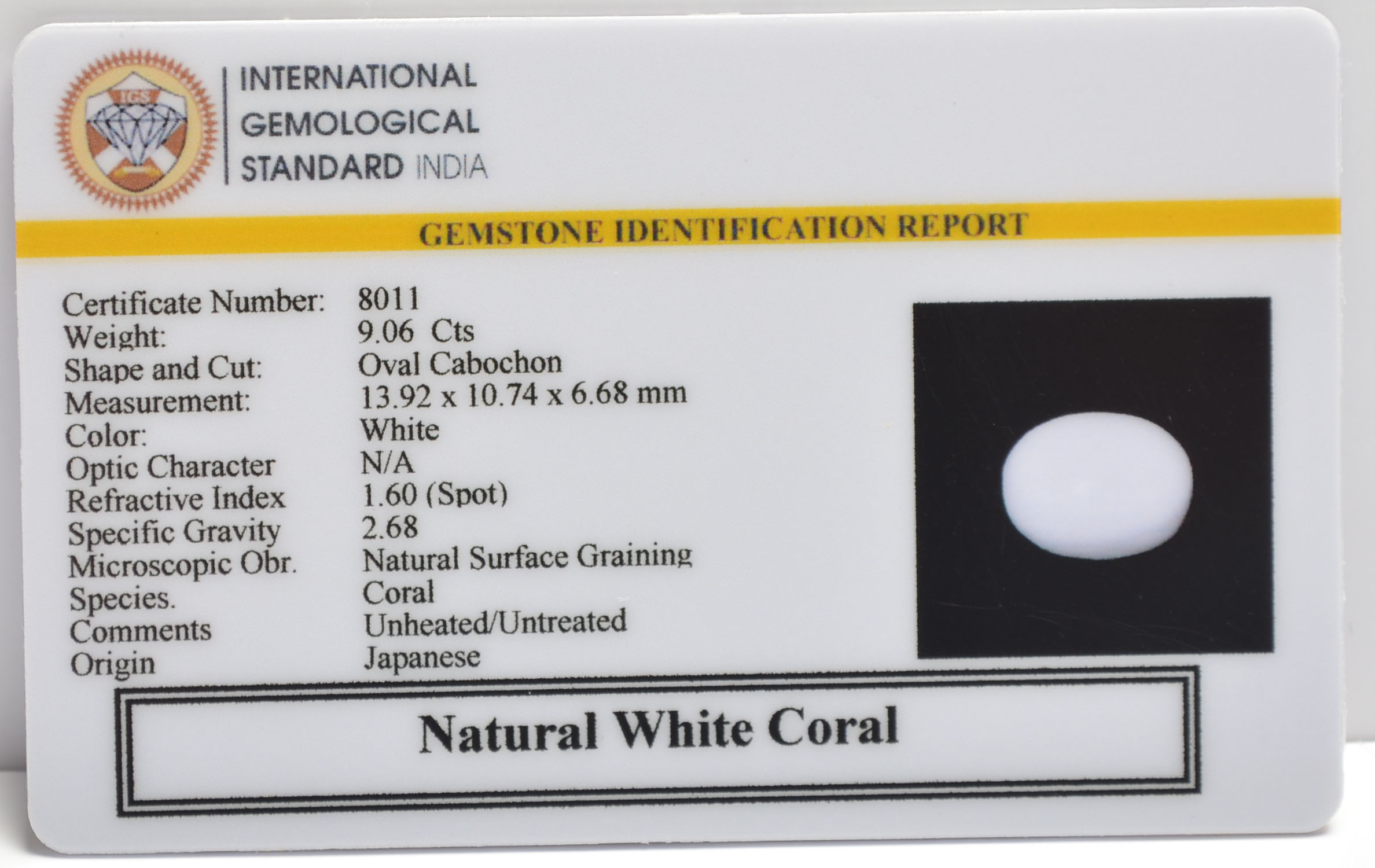 WC404 2 WHITE CORAL 9.06 Ct.