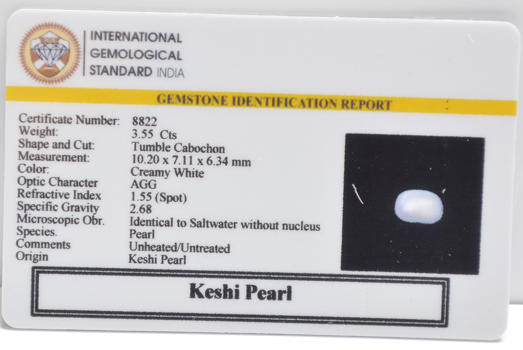 KESHI PEARL 3.55 Ct. 3 2322 2 KESHI PEARL 3.55 Ct.
