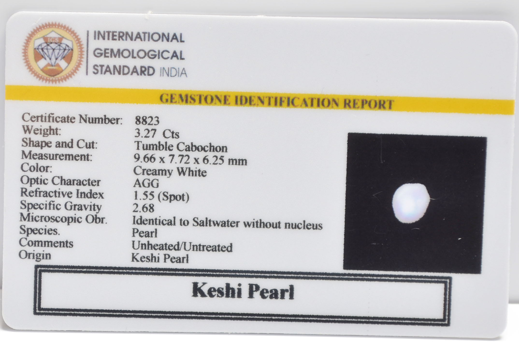 KESHI PEARL 3.27 Ct. 3 2323 2 KESHI PEARL 3.27 Ct.