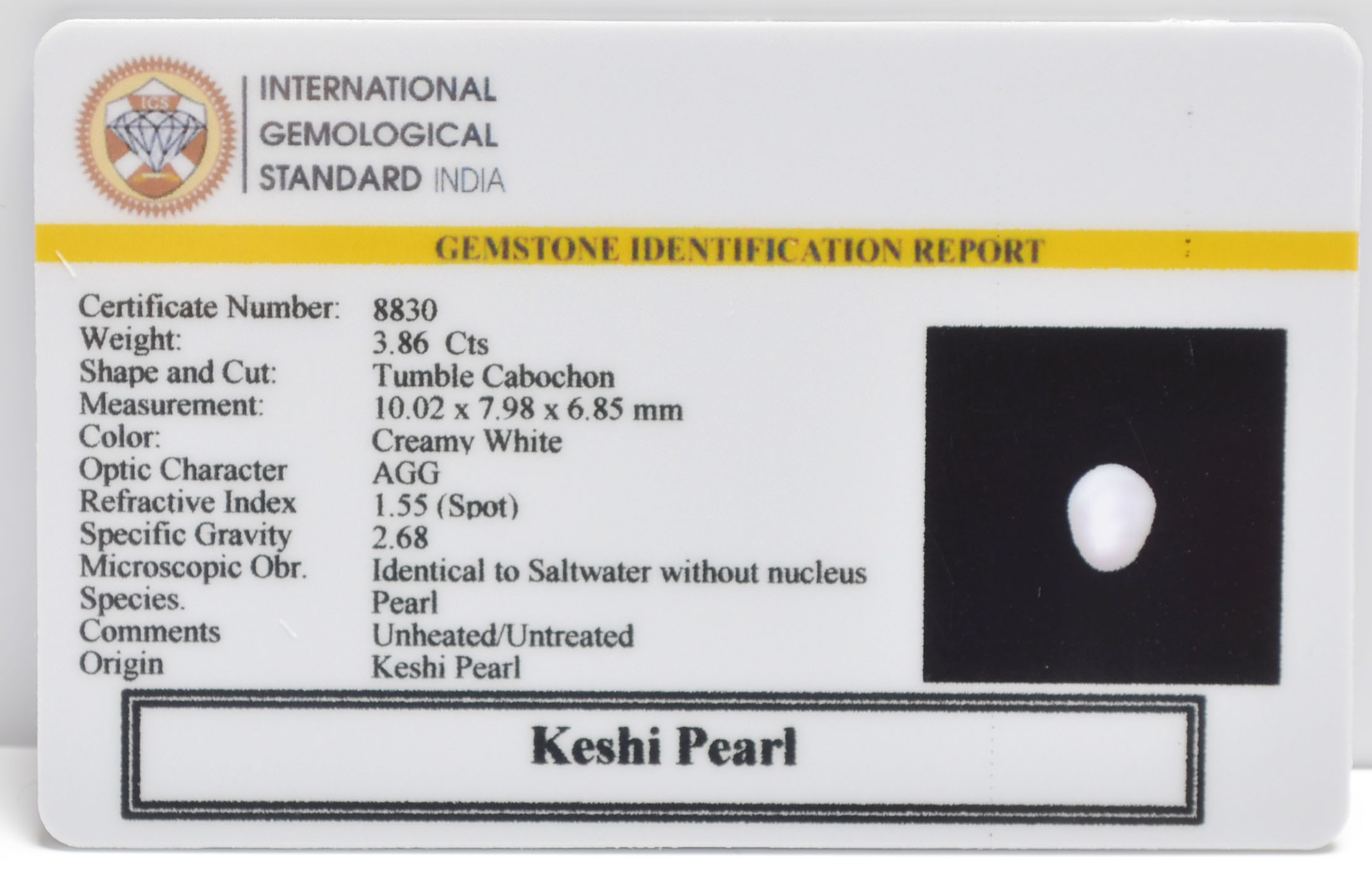 2330 2 KESHI PEARL 3.86 Ct.