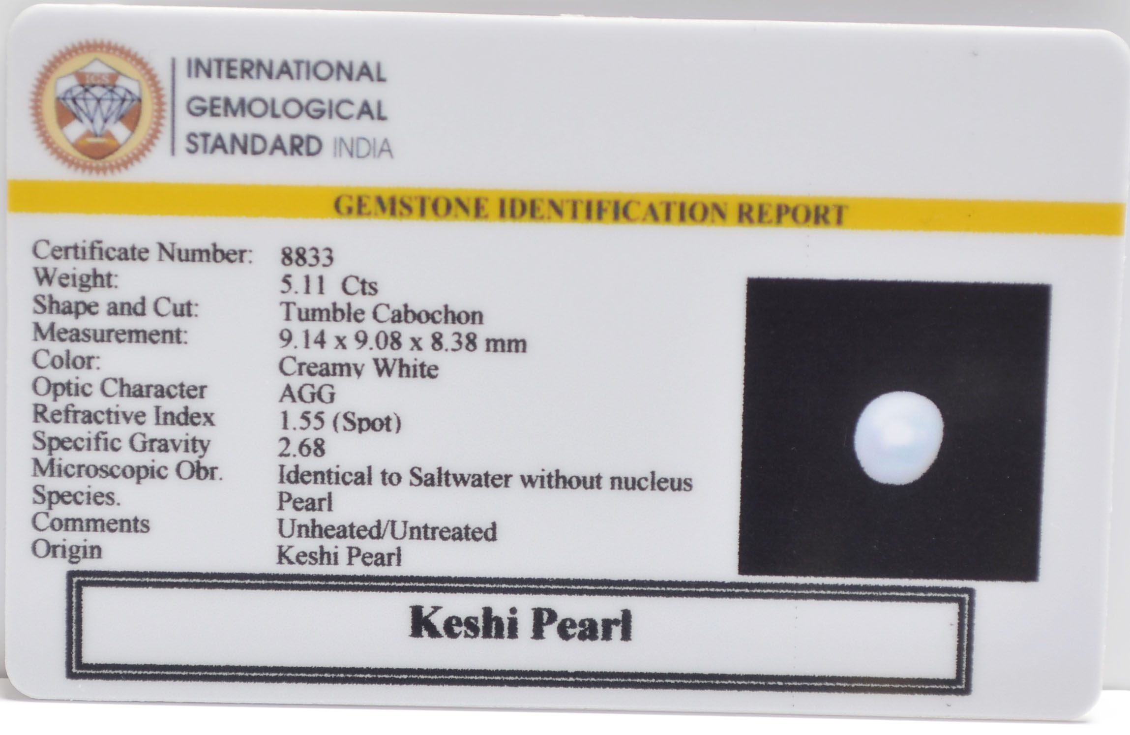 2333 2 KESHI PEARL 5.11 Ct.