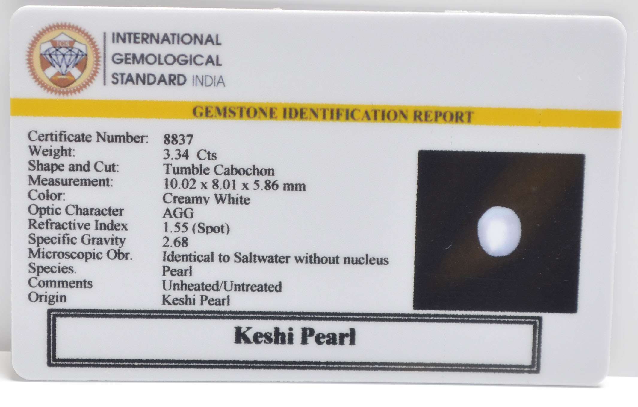 2337 2 KESHI PEARL 3.34 Ct.