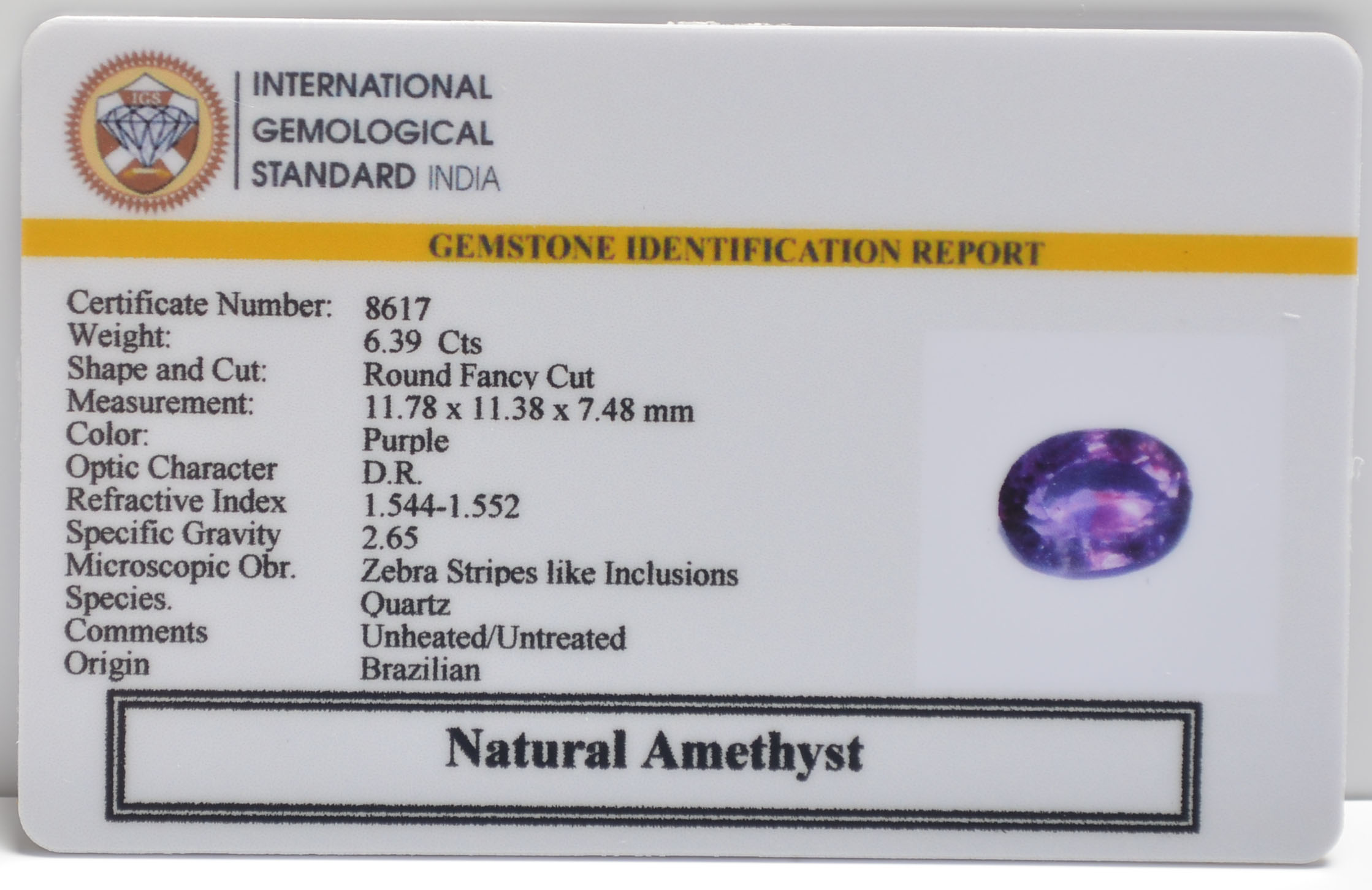 AME1276 2 AMETHYST 6.39 Ct.