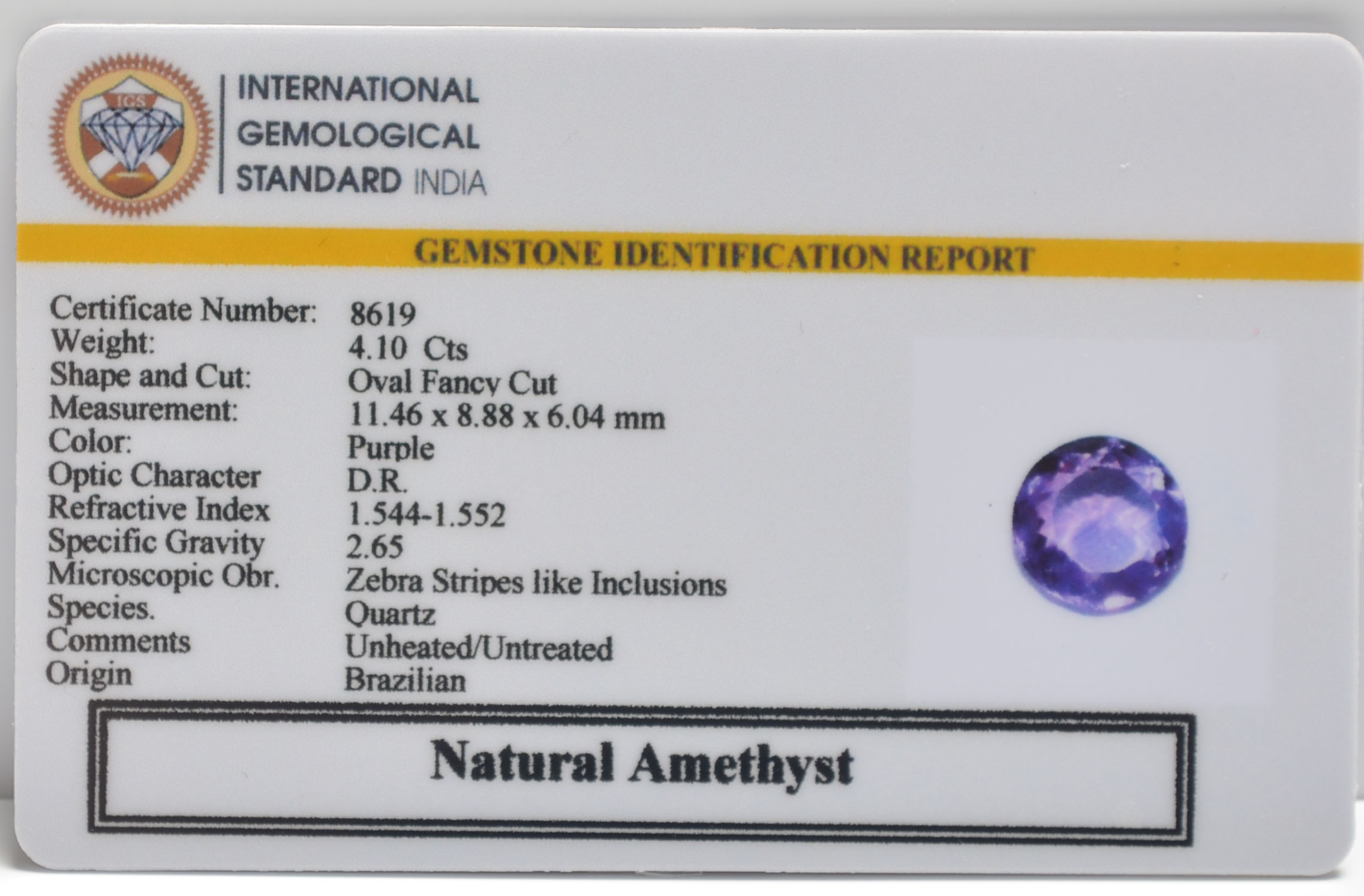 AME1278 2 AMETHYST 4.1 Ct.