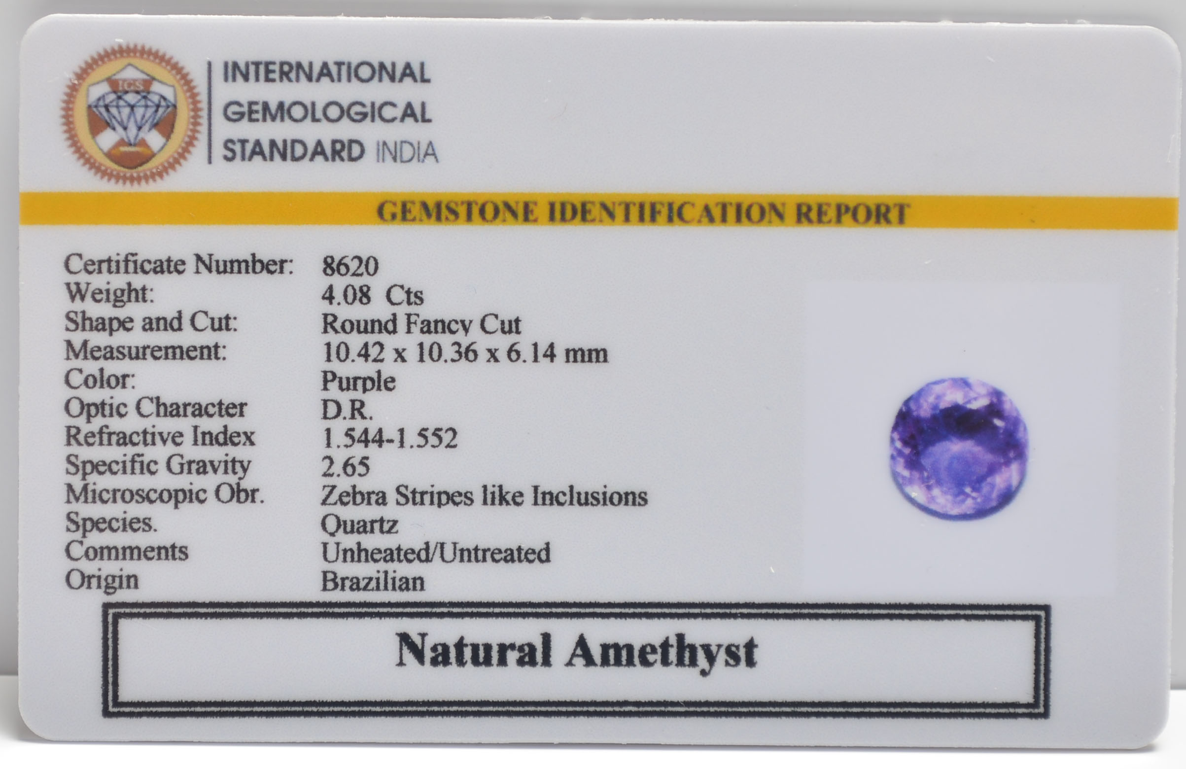 AME1279 2 AMETHYST 4.08 Ct.