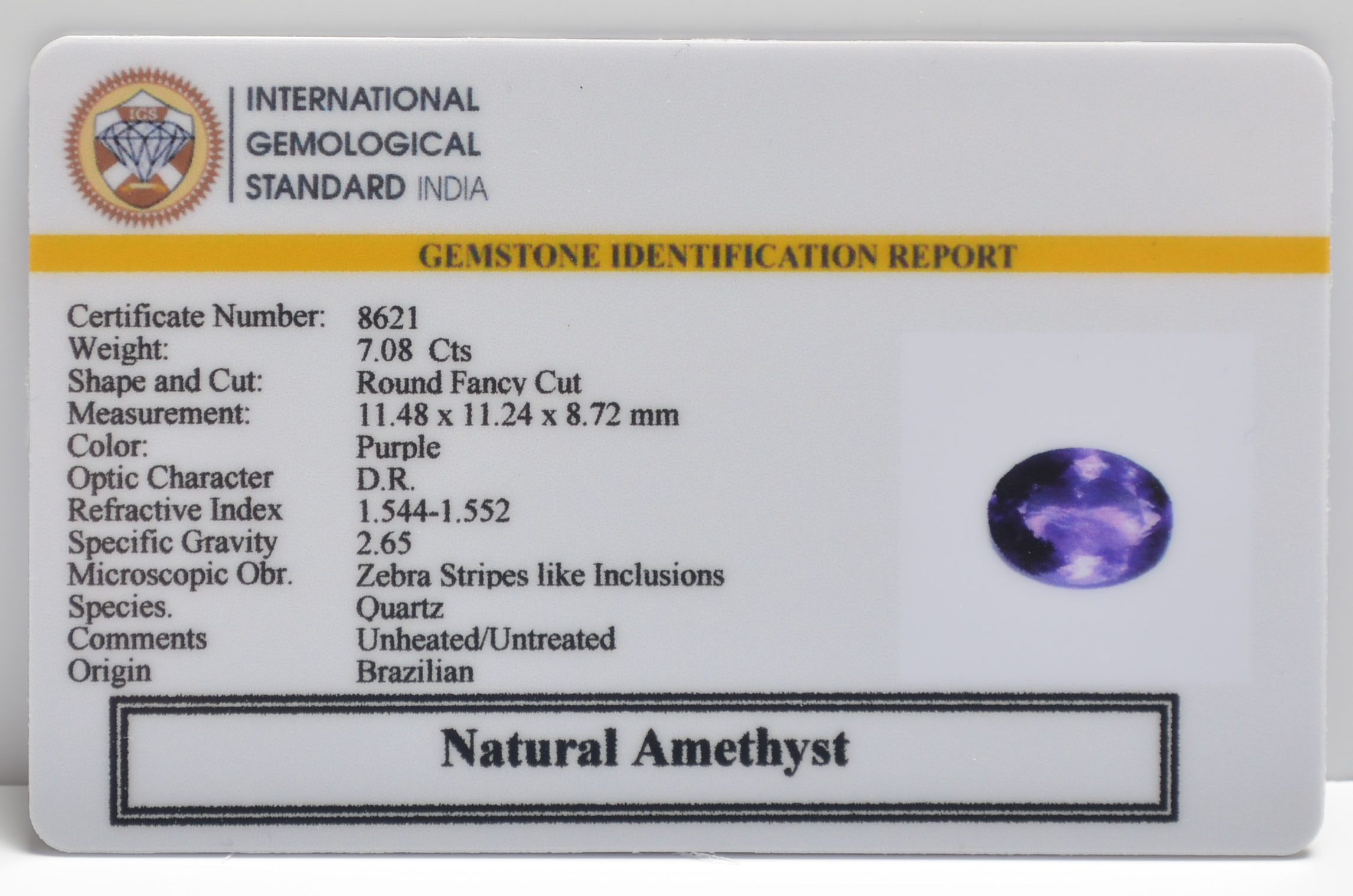 AME1280 2 AMETHYST 7.08 Ct.
