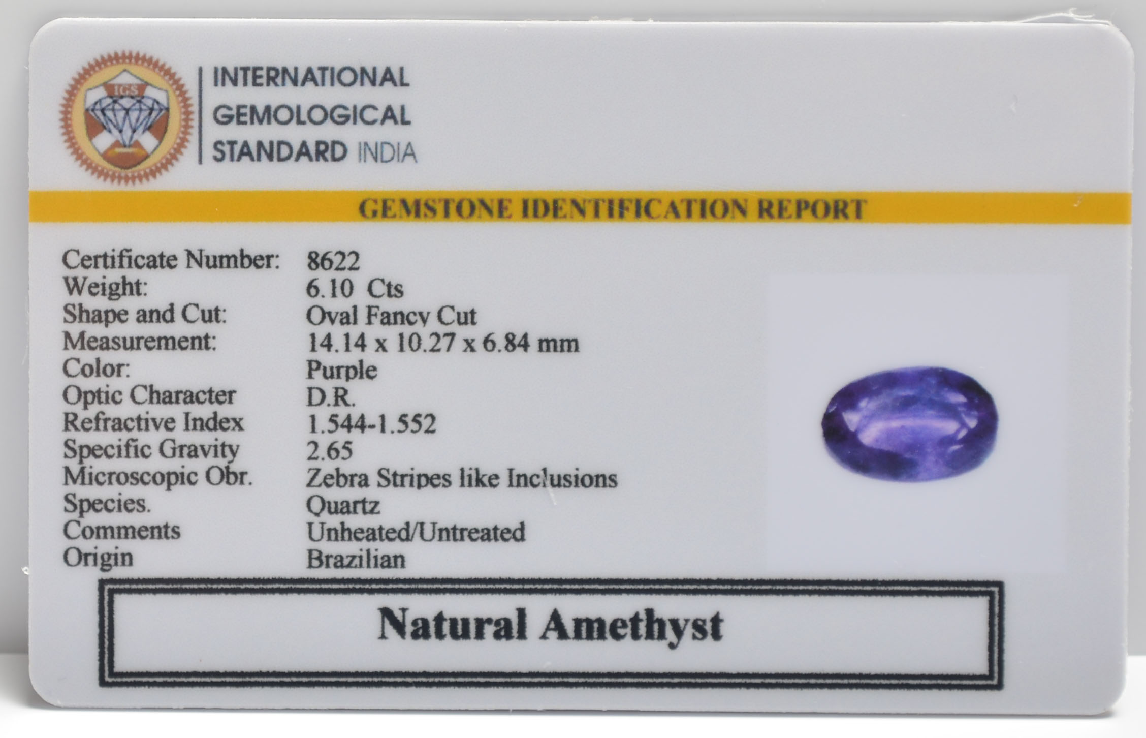 AME1281 2 AMETHYST 6.1 Ct.