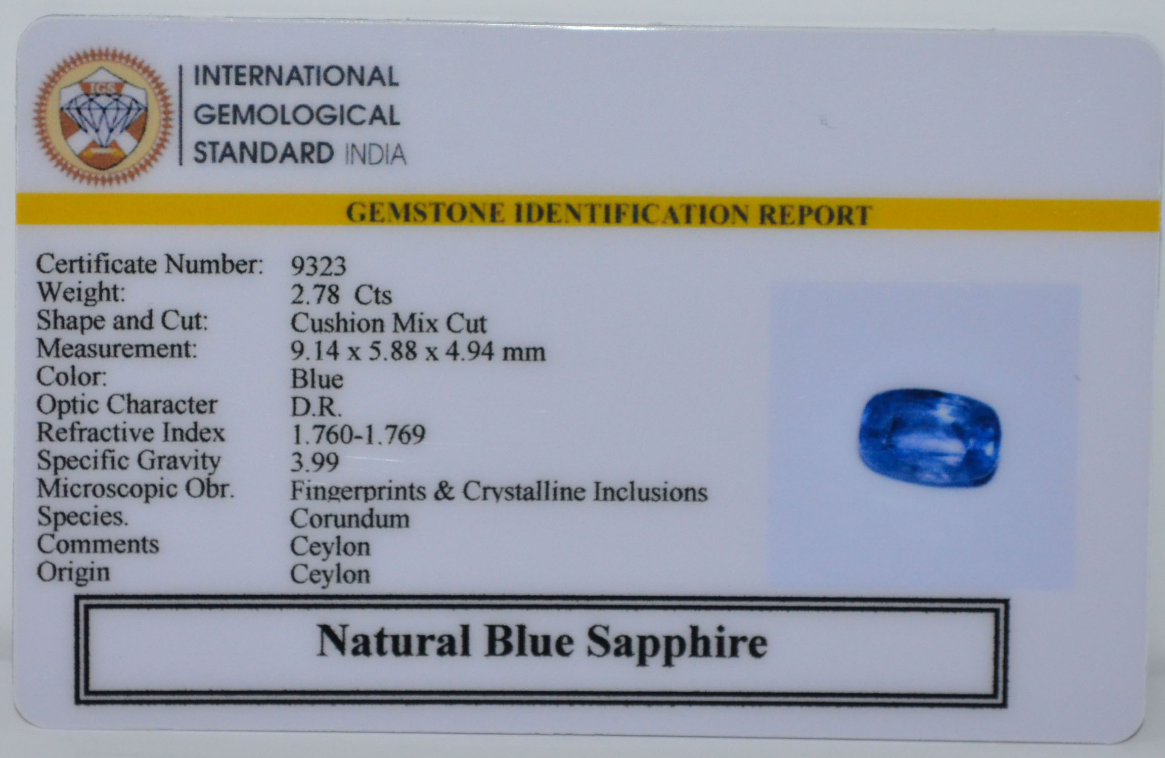 BSP15358 2 BLUE SAPPHIRE 2.78 Ct.