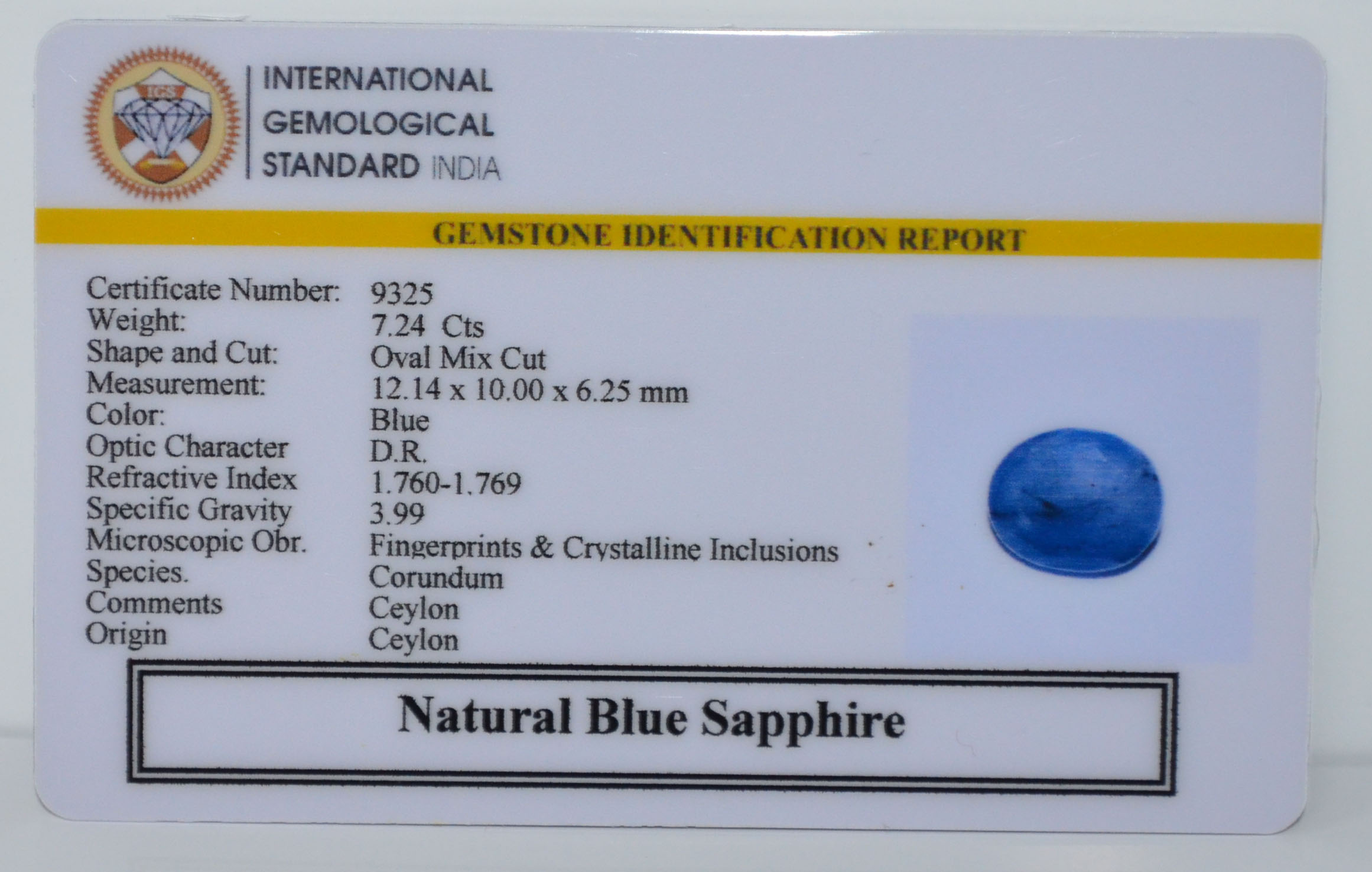 BSP15360 2 BLUE SAPPHIRE 7.24 Ct.