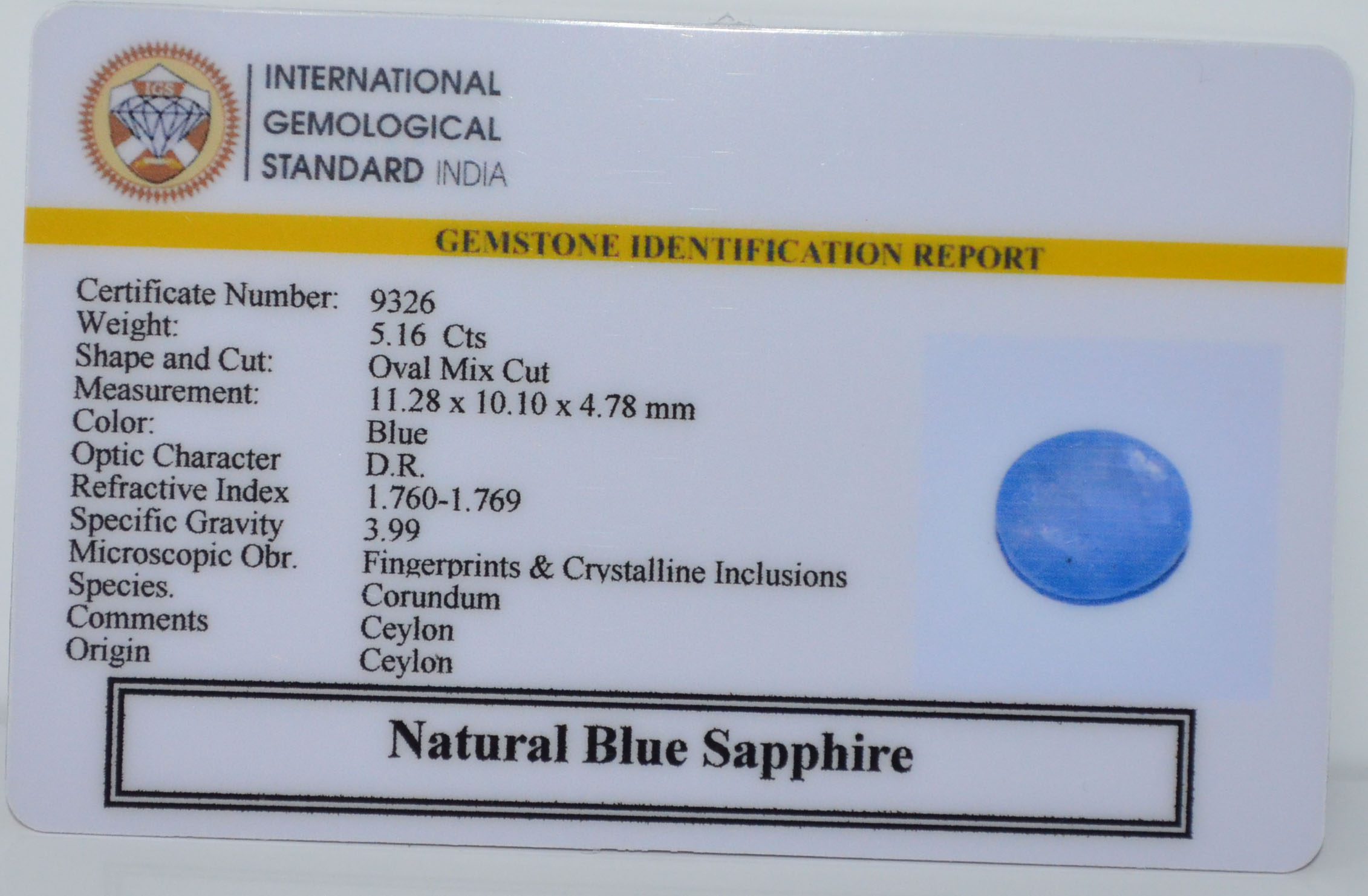BSP15361 2 BLUE SAPPHIRE 5.16 Ct.