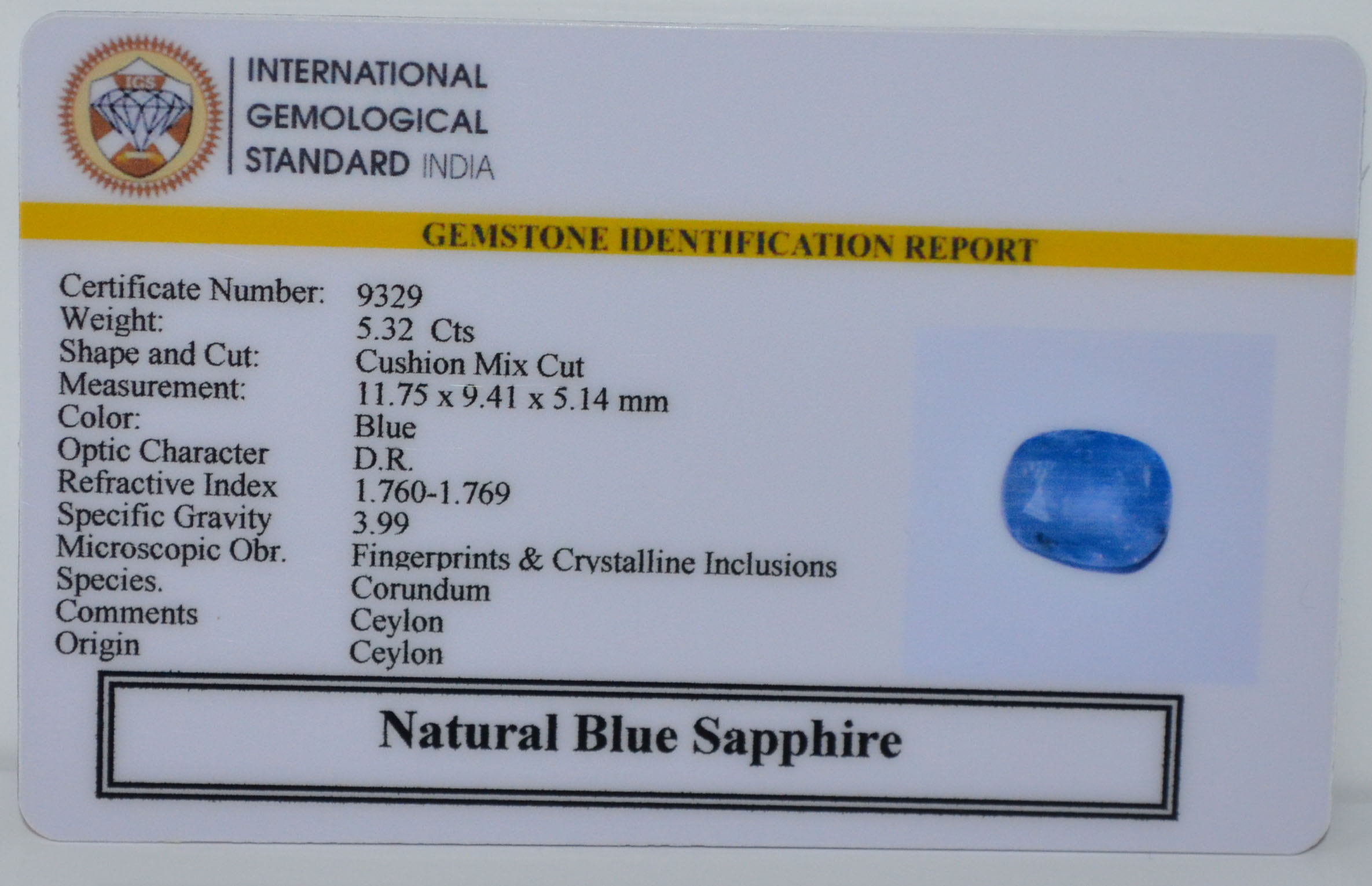 BSP15364 2 BLUE SAPPHIRE 5.32 Ct.