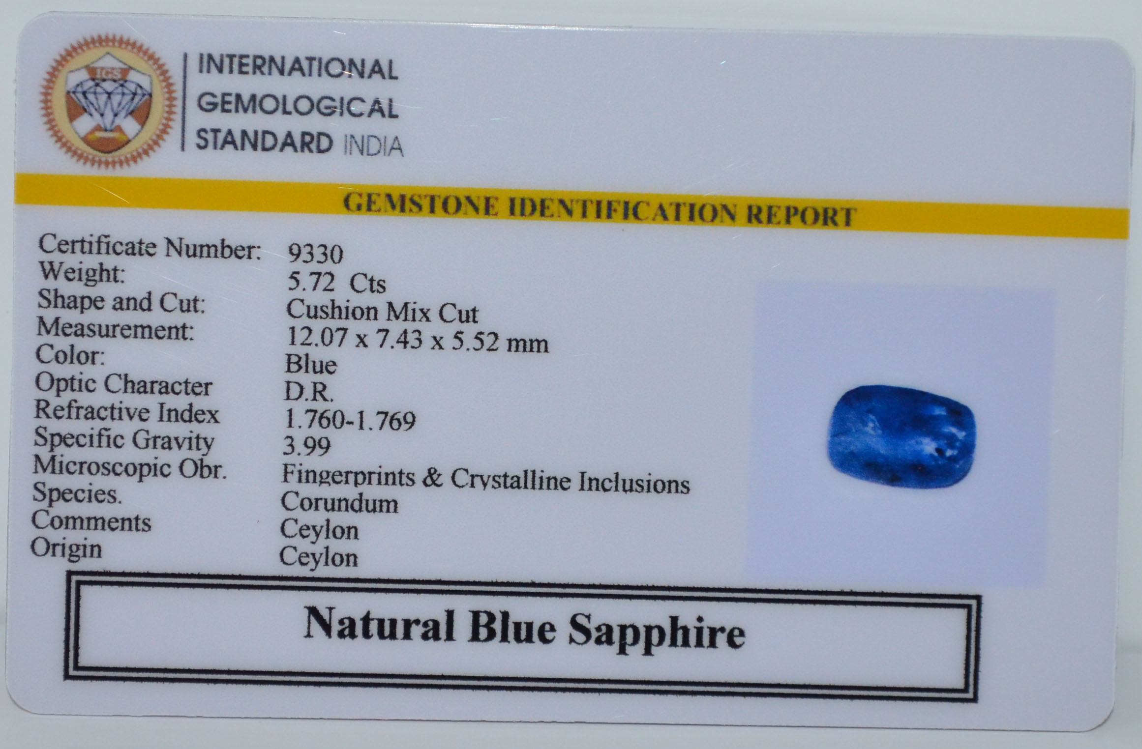 BSP15365 2 BLUE SAPPHIRE 5.72 Ct.