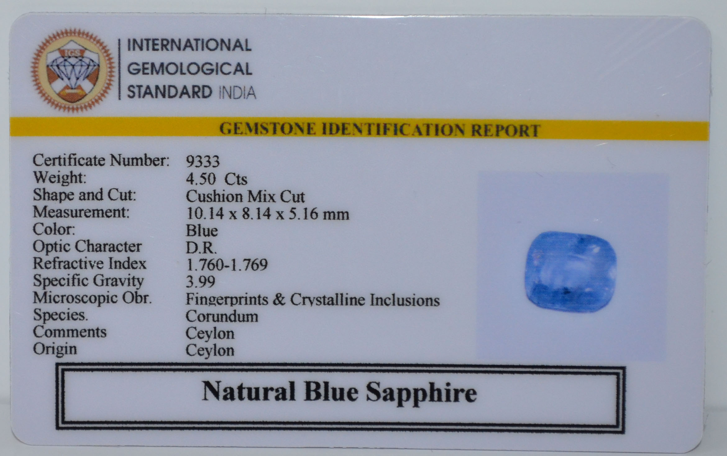BSP15368 2 BLUE SAPPHIRE 4.5 Ct.