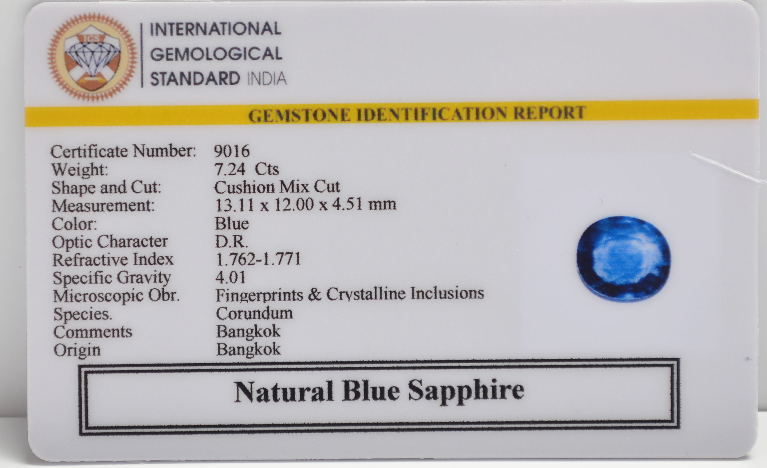 BSPG14788 2 BLUE SAPPHIRE 7.24 Ct.