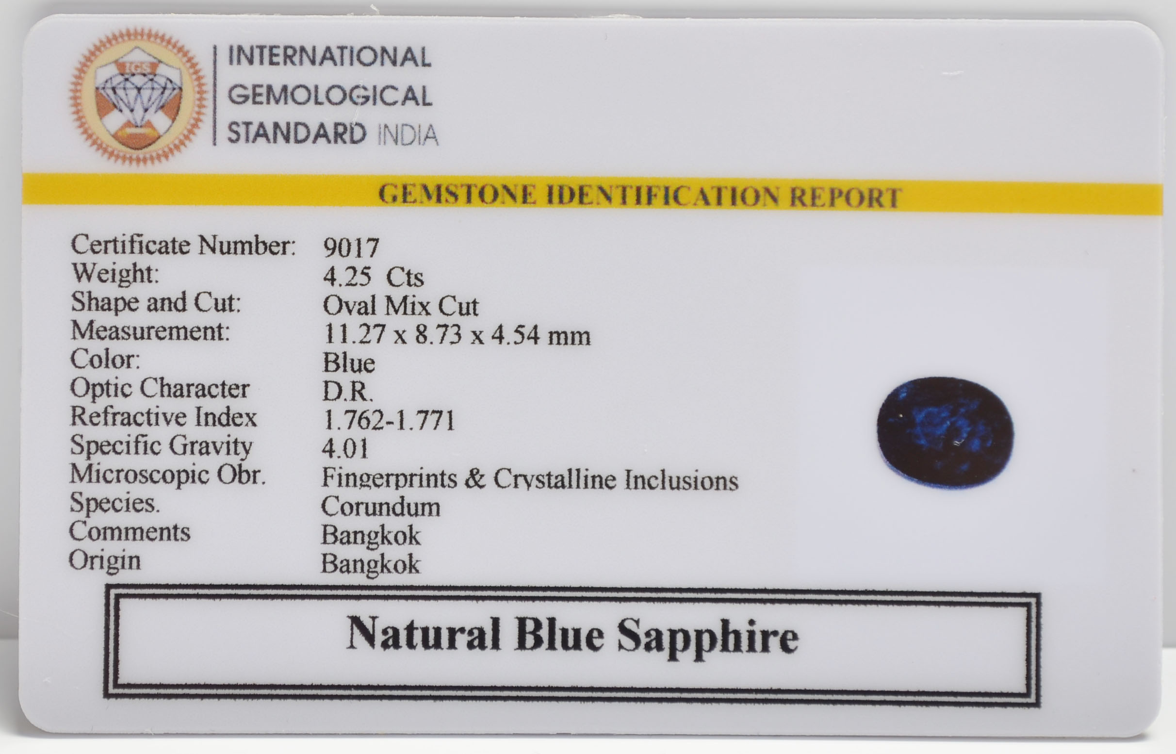 BSPG14789 2 BLUE SAPPHIRE 4.25 Ct.