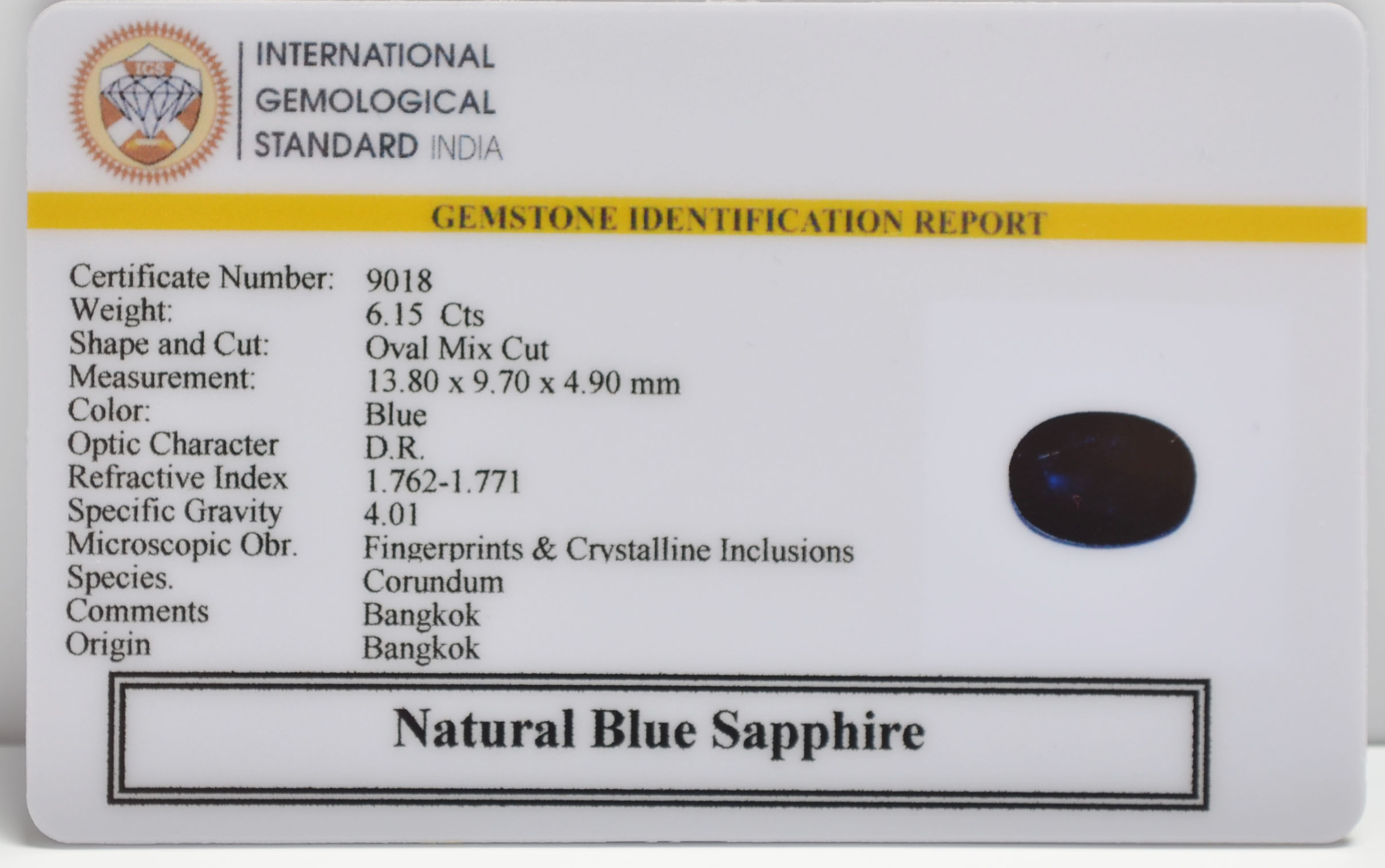 BLUE SAPPHIRE 6.15 Ct. 3 BSPG14790 2 BLUE SAPPHIRE 6.15 Ct.