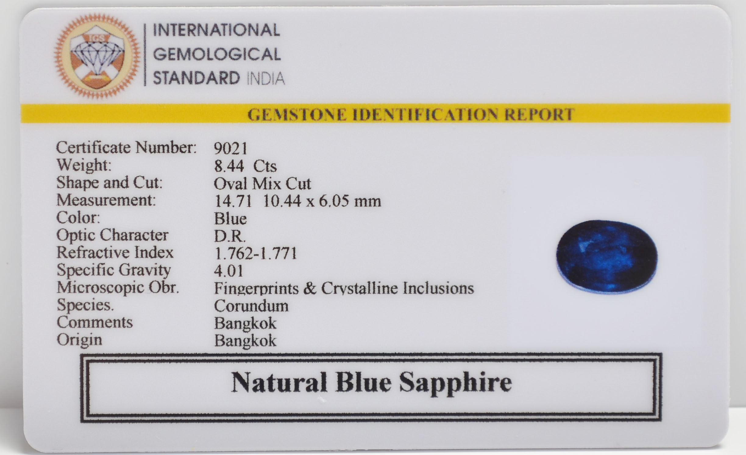 BLUE SAPPHIRE 8.44 Ct. 3 BSPG14793 2 BLUE SAPPHIRE 8.44 Ct.