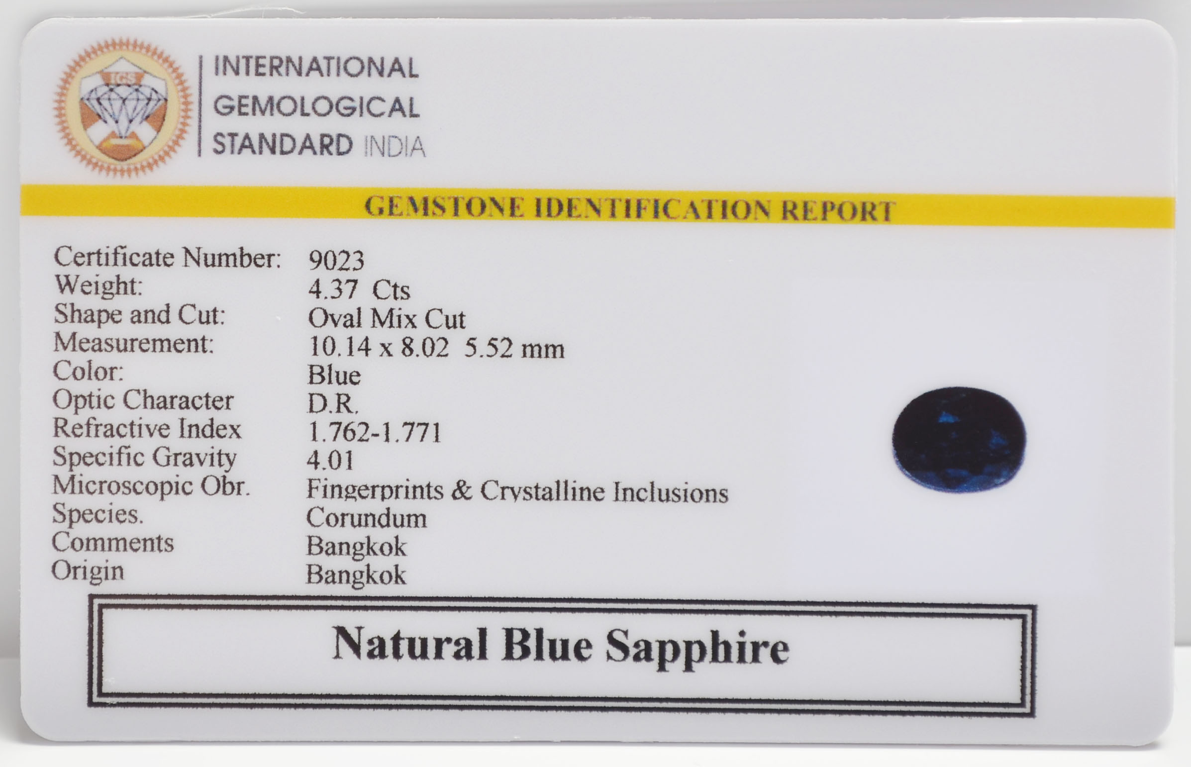 BLUE SAPPHIRE 4.37 Ct. 3 BSPG14795 2 BLUE SAPPHIRE 4.37 Ct.