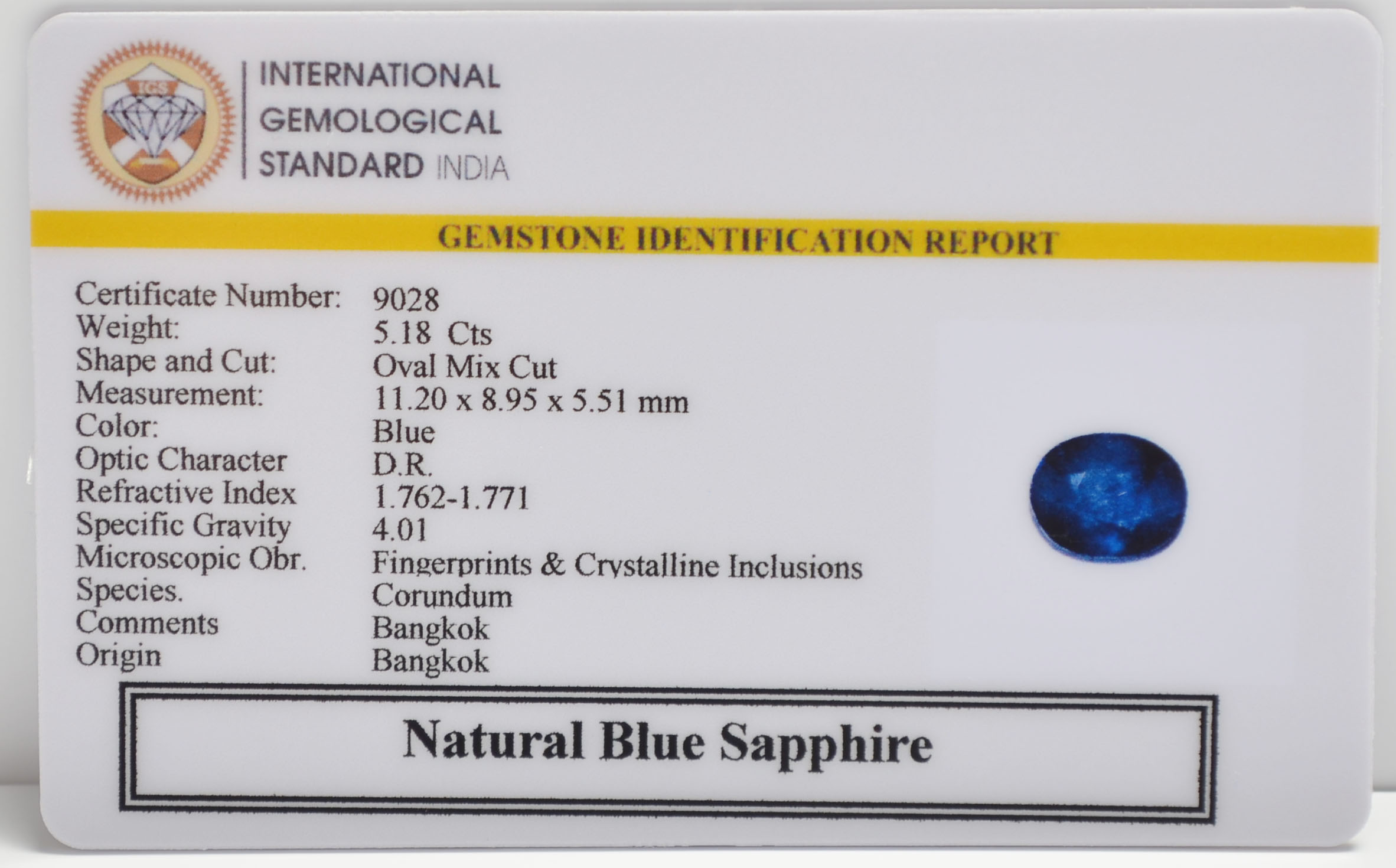 BLUE SAPPHIRE 5.18 Ct. 3 BSPG14800 2 BLUE SAPPHIRE 5.18 Ct.